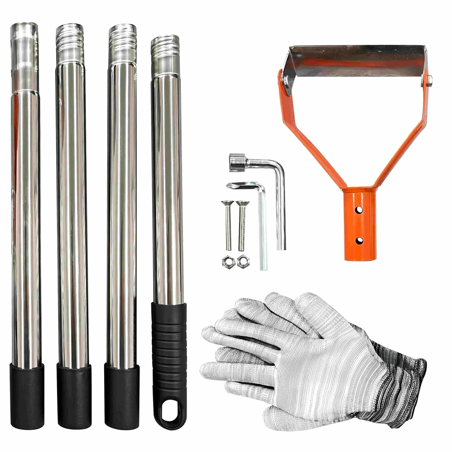 Sarcloir à Étrier Manche Long Pelle Ronde Robuste | À Étrier Pour Le Désherbage Du Jardin Pour Creuser Tranchée Détasser Sarcler Bordures Ferme Pelouse Arrière-cour
