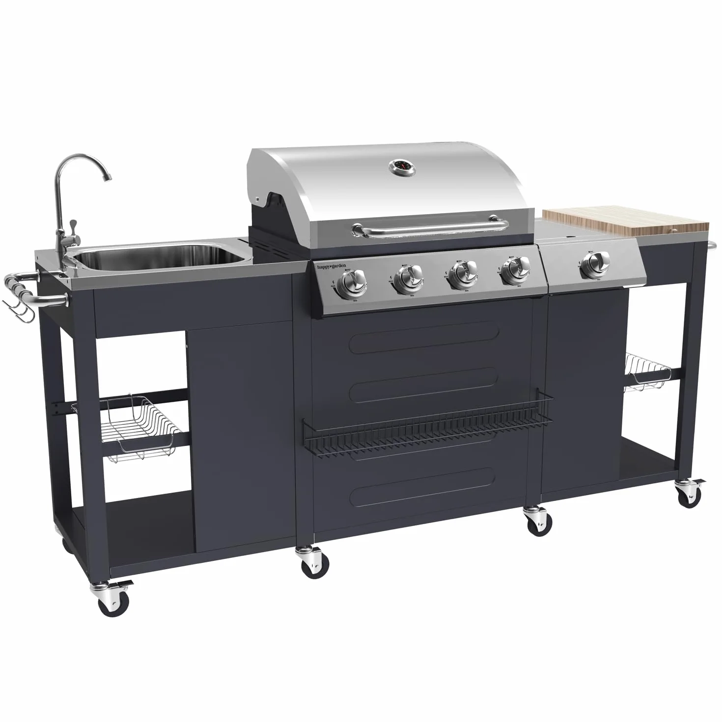HAPPY GARDEN Cuisine d'extérieur Texas 4+1 Brûleurs 17,2 kW