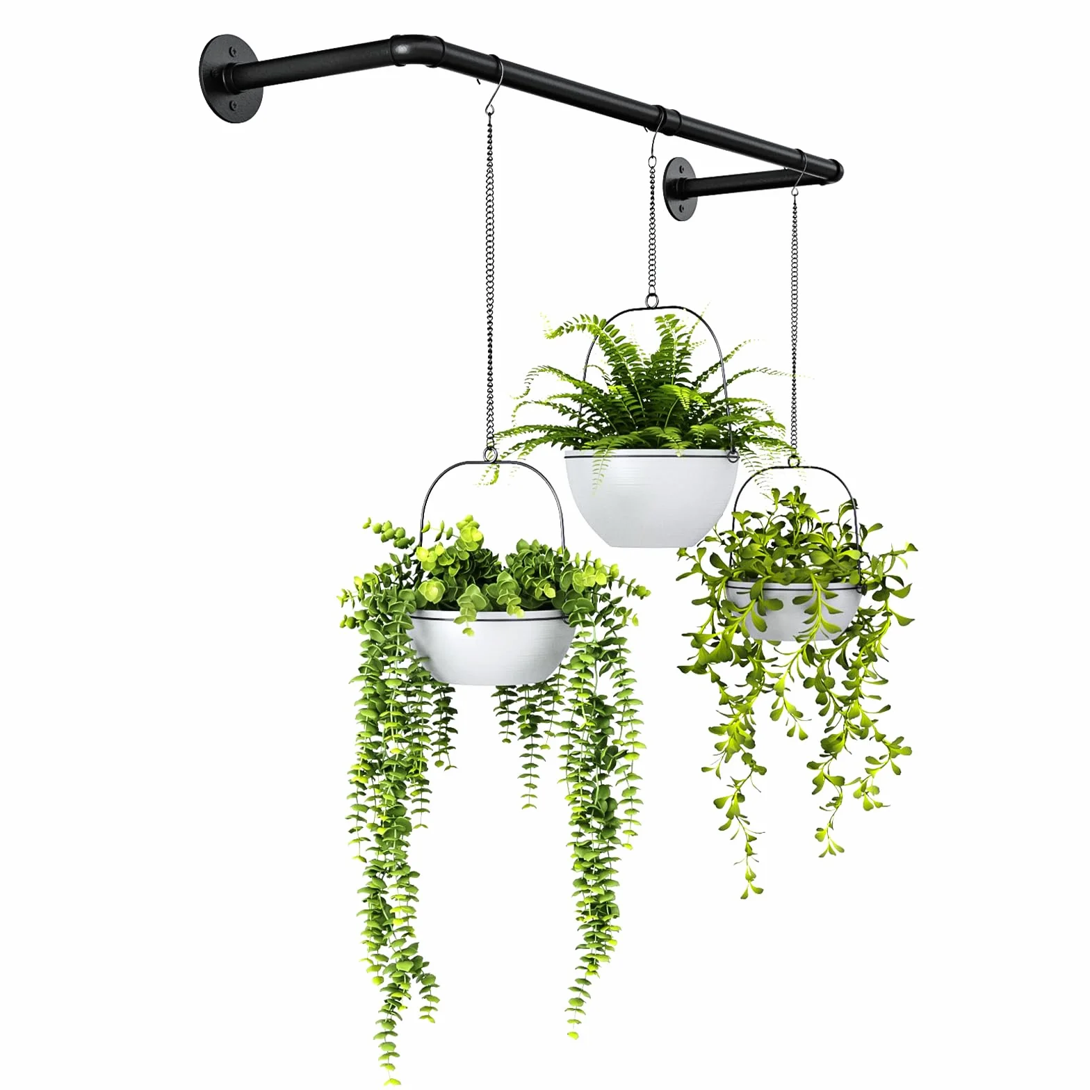 Bamworld Porte-Plantes Suspendues 92 cm Tringle Murale Métal