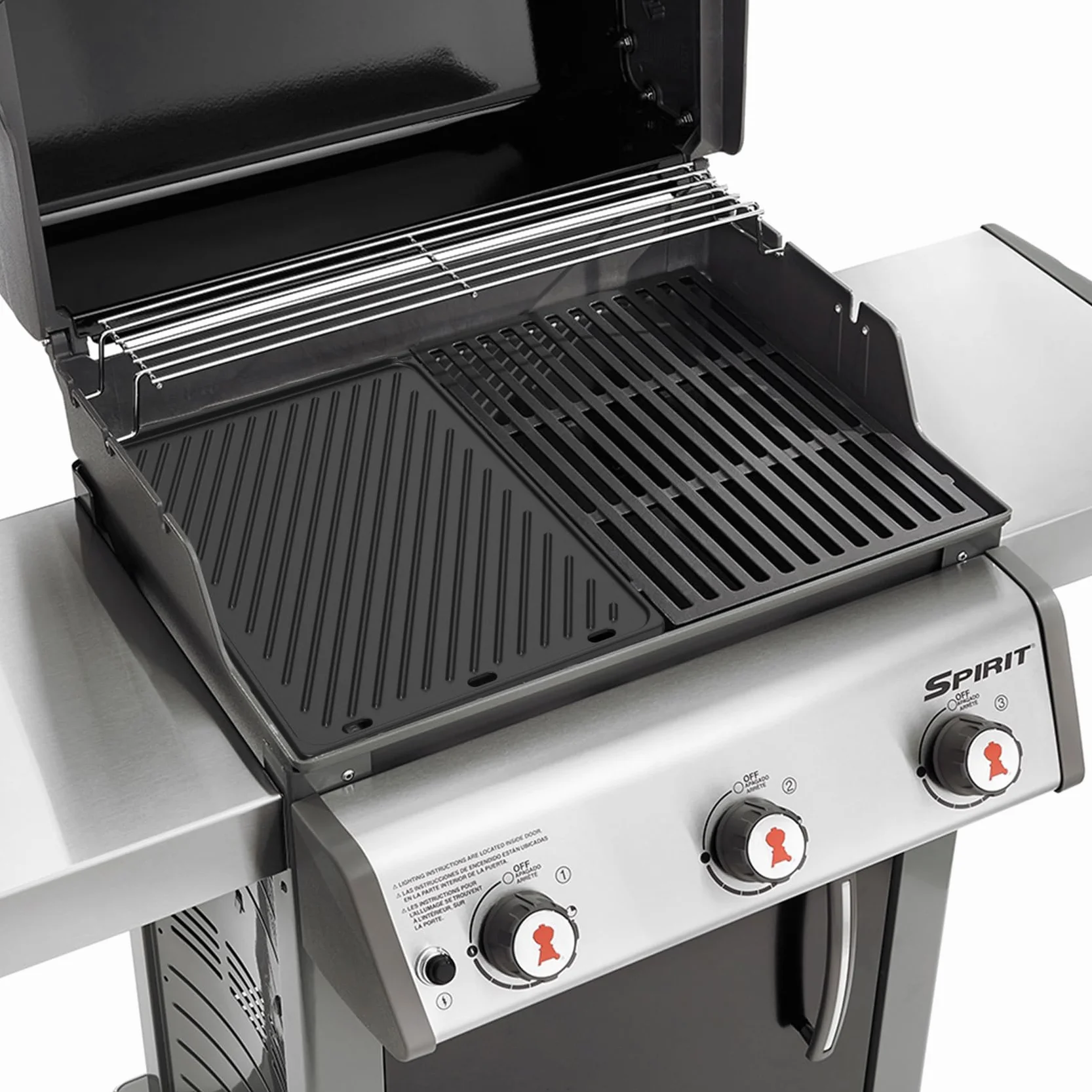 onlyfire Plaque de Cuisson en Fonte Réversible 44 x 29 cm pour Barbecue à Gaz Weber Spirit I et II 300