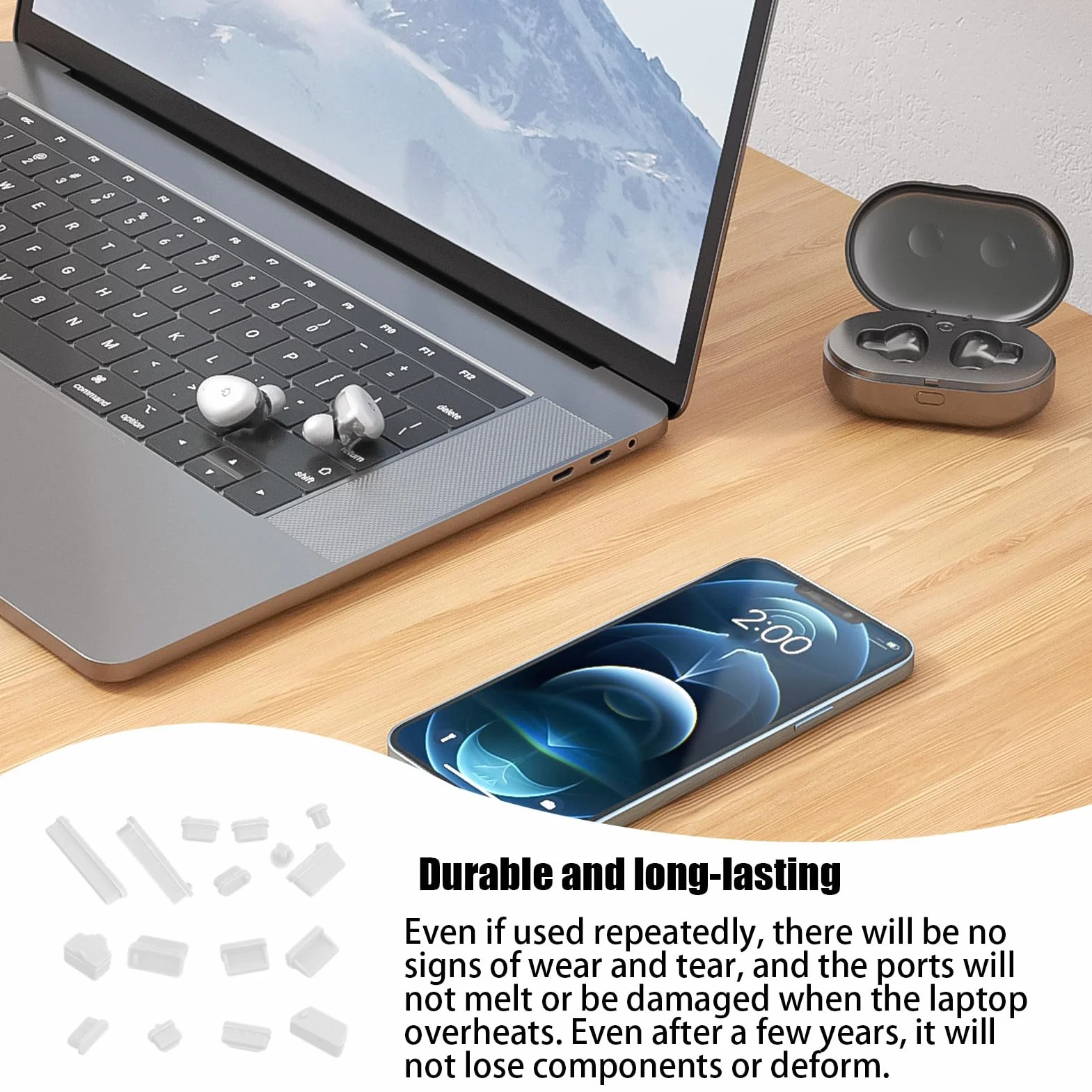 Bouchons Anti-poussière USB Silicone Souple pour PC de Bureau, Cache-Ports Ordinateur Portable