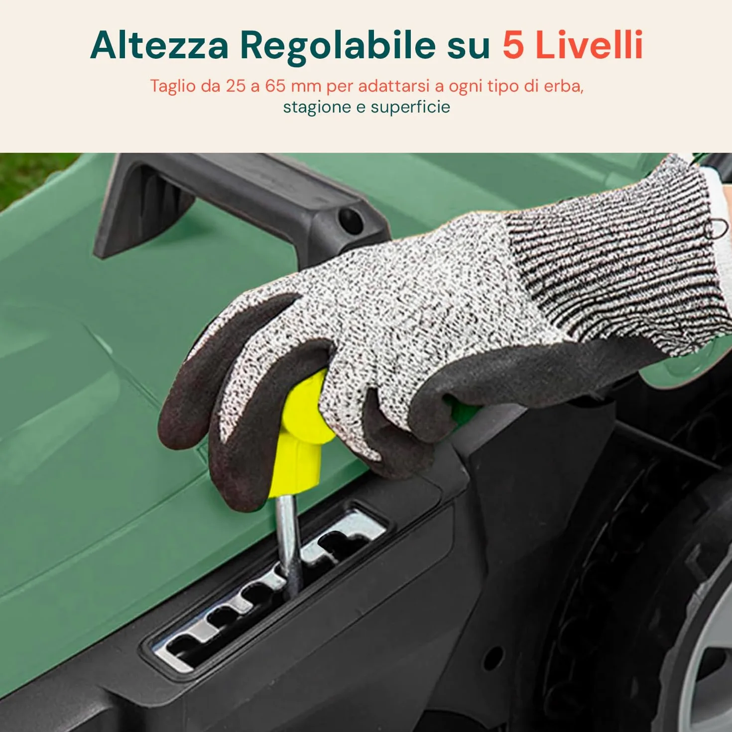 Avilia Tondeuse à Gazon électrique à Induction – Tondeuse à Gazon réglable 5 hauteurs de Coupe, diamètre de Coupe 380 mm, Vitesse 3000 TR/Min, 1600 W, 230 V, avec Panier de Collecte 50 L, 143 x 105 x