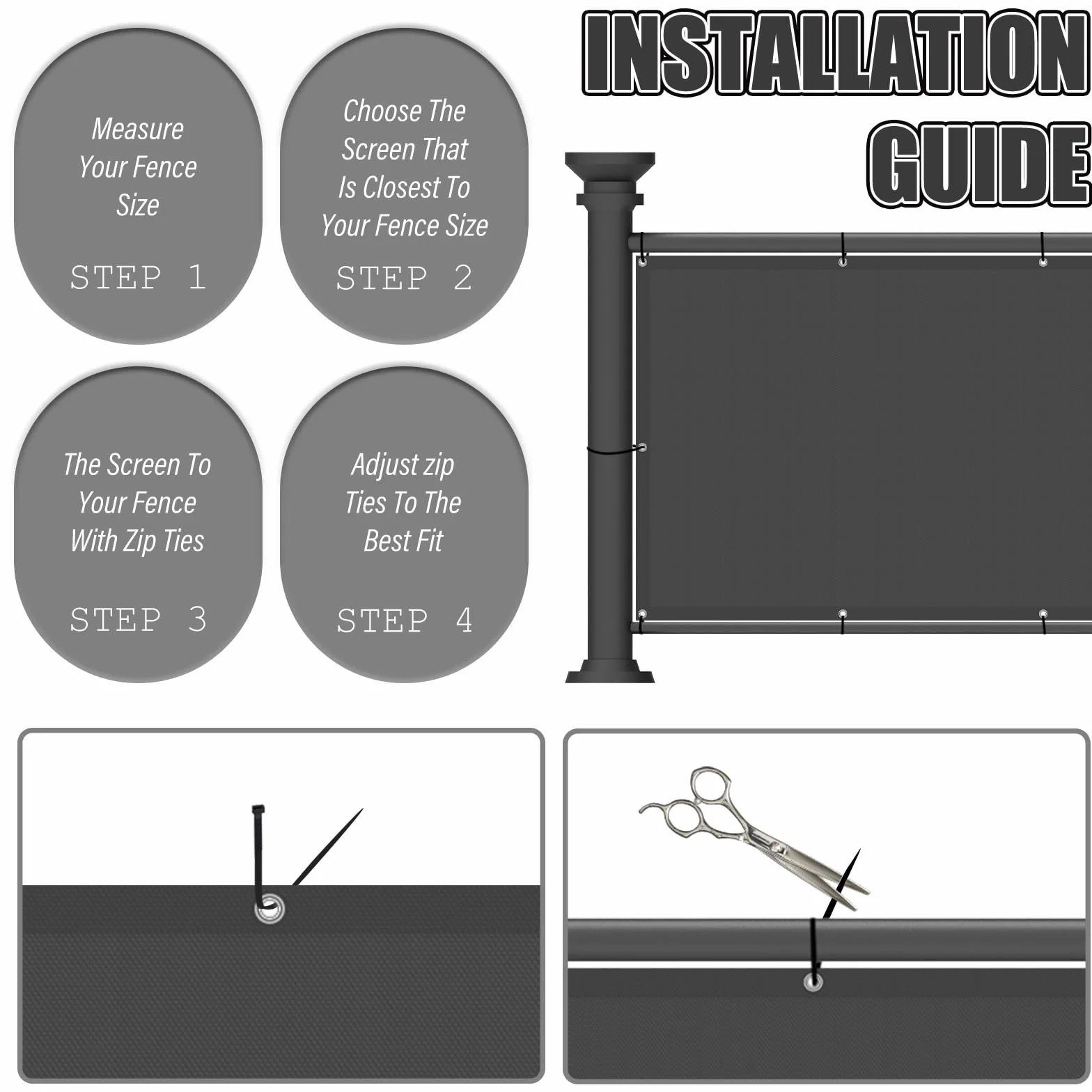 Brise-Vue Balcon 90 x 600 cm Anthracite avec Œillets et Cordes
