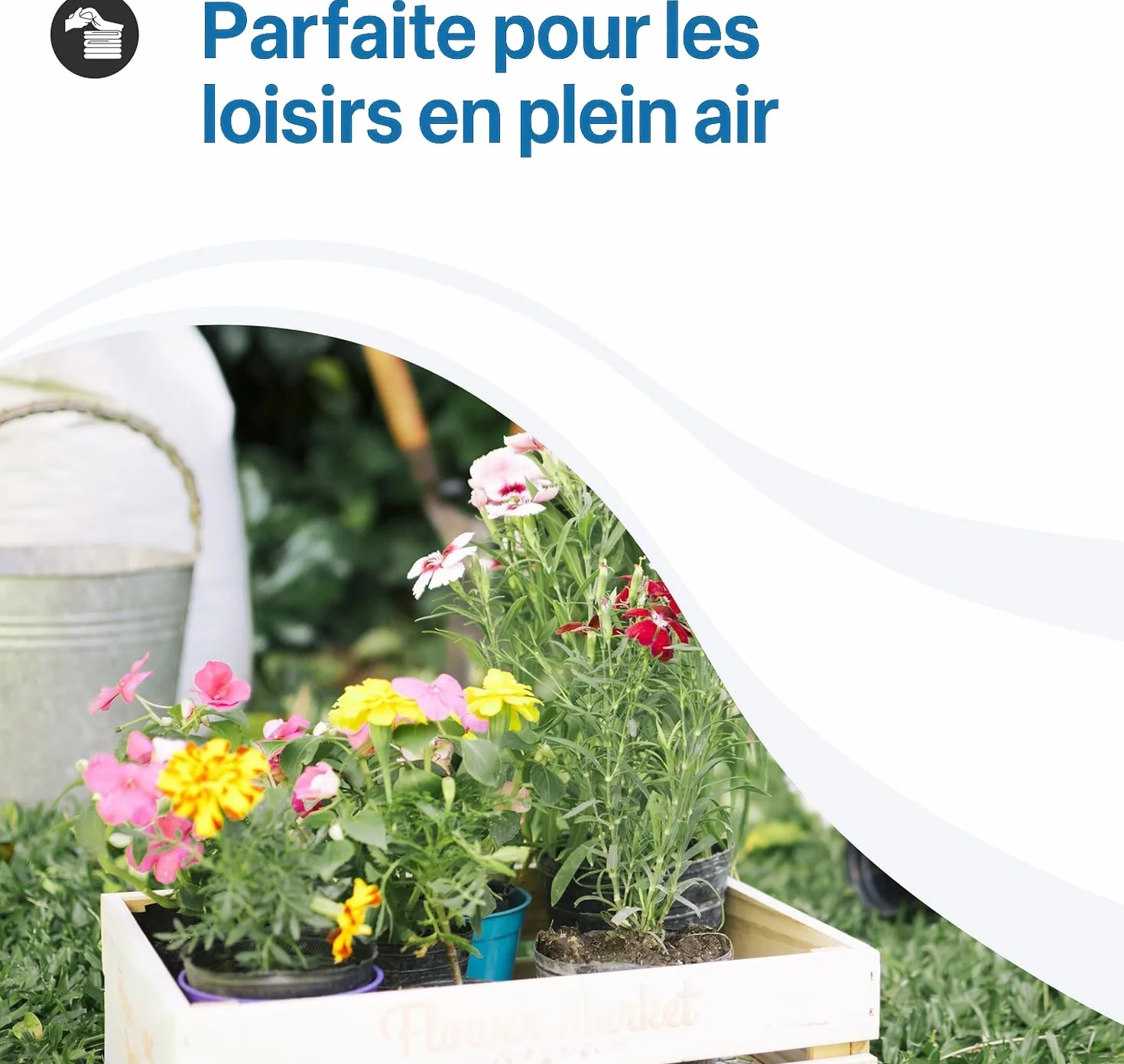 Tomaino Table de jardin carrée en plastique pour 6 places avec trou pour parasol