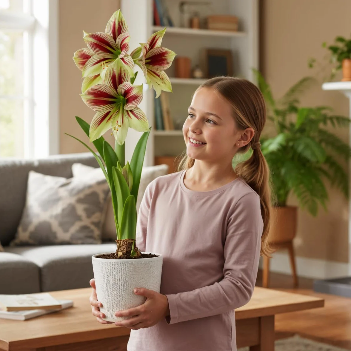 Amaryllis Bulbe Papilio 1 pièce - Bulbes à fleurs grand format 20/22 - Hippeastrum