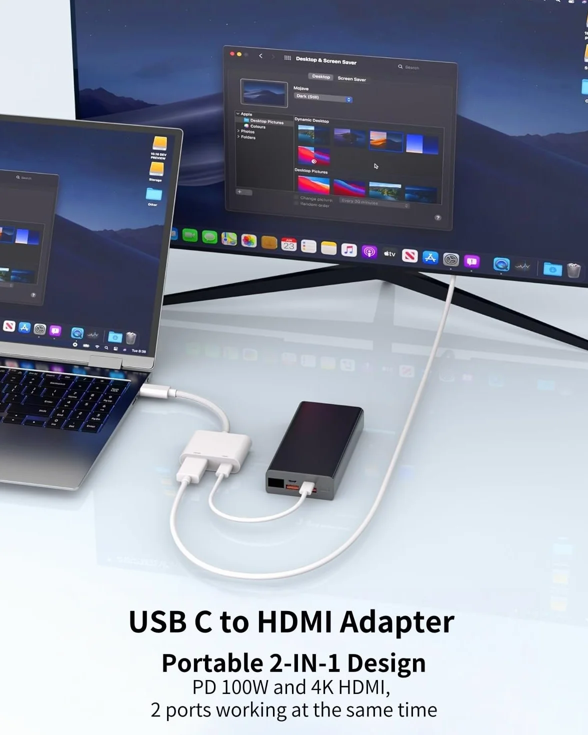 Adaptateur USB C vers HDMI pour iPhone 17 16 15, Convertisseur d'écran pour iPad MacBook vers HDTV Projecteur