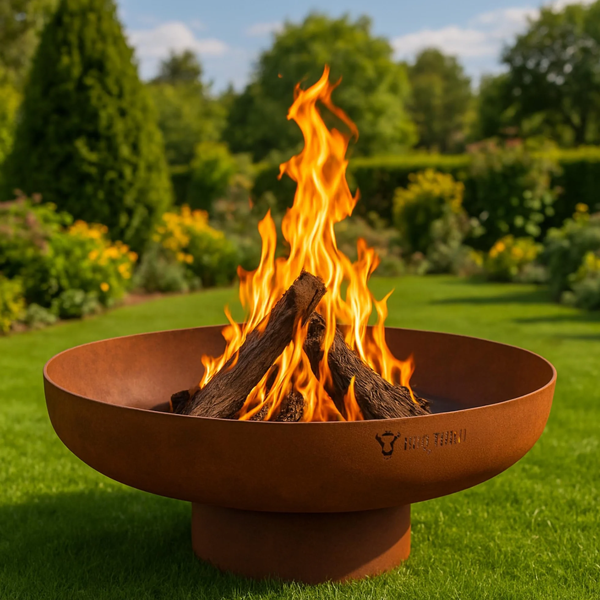 BBQ-Toro Brasero Ø 80 cm Rouille Foyer d'extérieur avec Pied Panier de Combustion Jardin