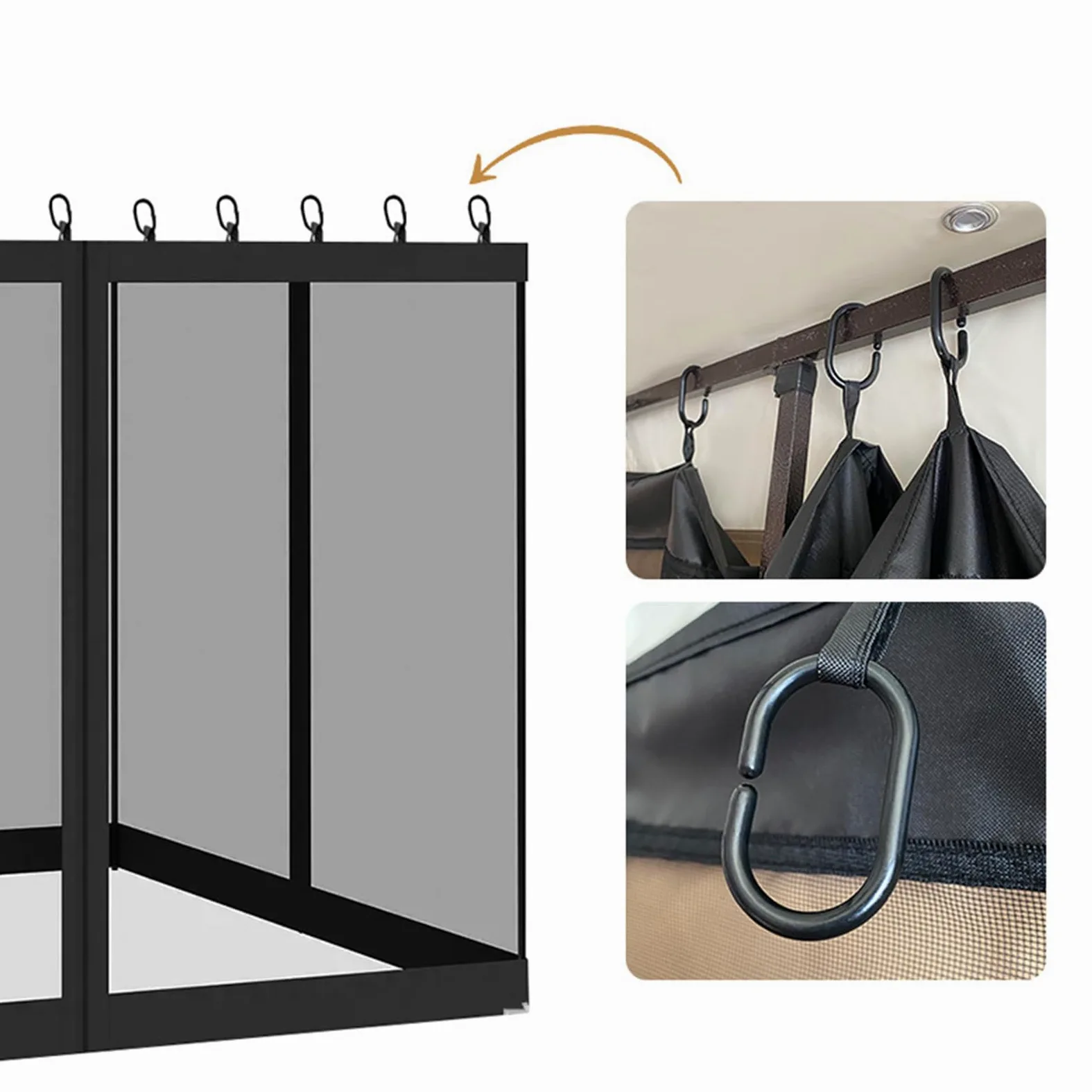 Filet De Canopée pour Patio Anti-Moucheron, Aération, Résistant UV, | Filet Moustiquaire Tonnelle Patios, Extérieur, Tentes, Camping, Plein Air, Terrasses, Balcons, Jardins,