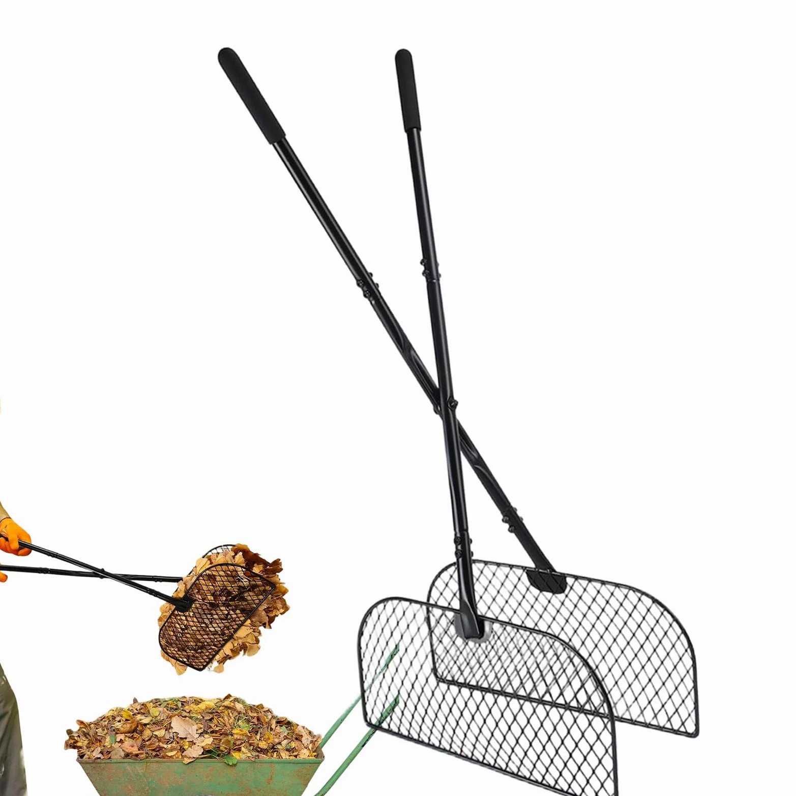 Rateaux à Feuilles pour Pelouse Collecteur Large à Manche Long | Rateau Ramasse-Feuilles Robuste Pour Enlever Les Débris D'Des Allées Terrasses Cours Et Jardins