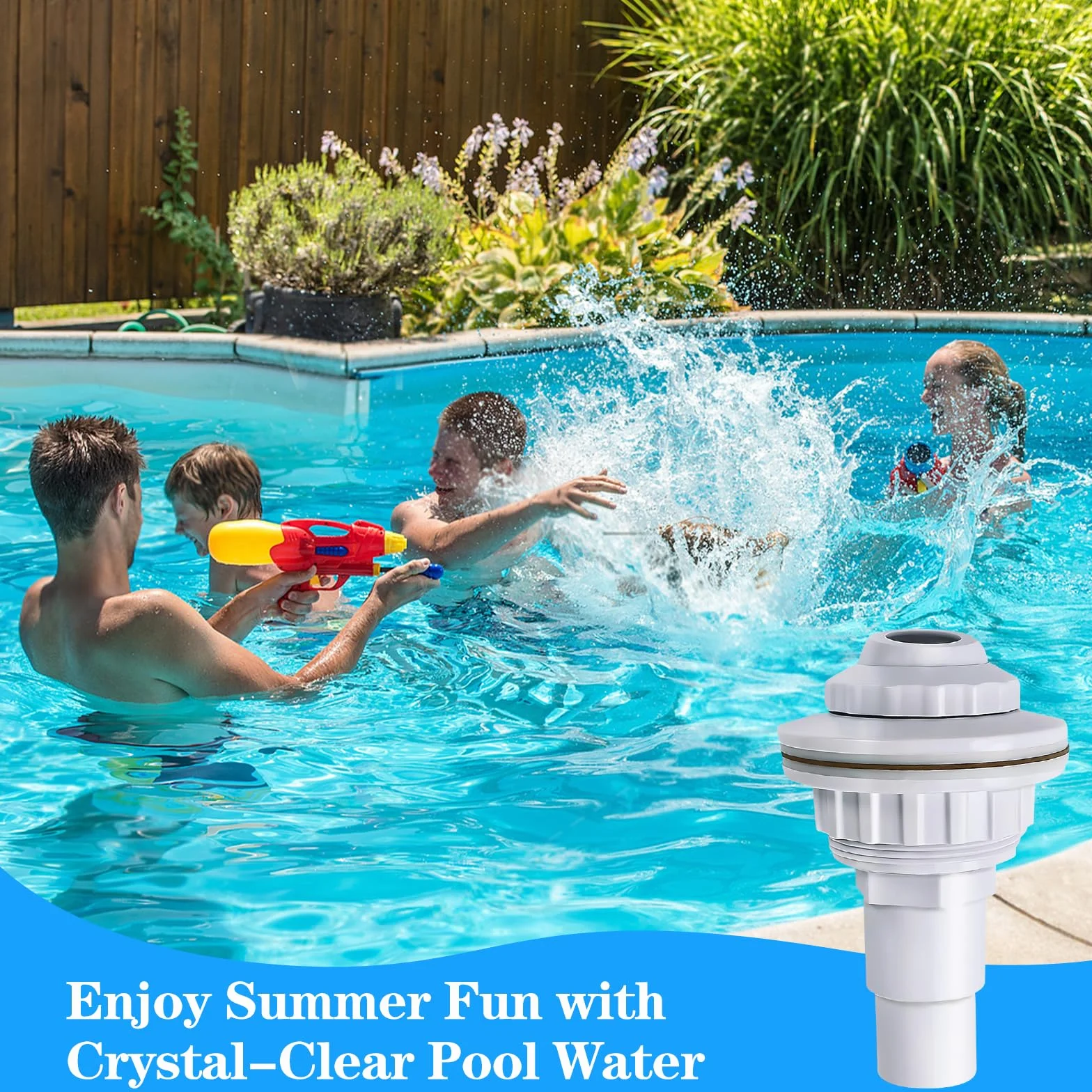 Buse d'entrée pour Piscine Réglable, Buse de Refoulement avec Tête Pivotante 32 mm 38 mm