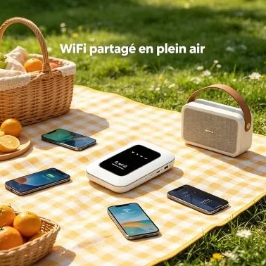 Modem WiFi Portable 5G/4G sans Abonnement, Routeur Mobile Déverrouillé Multi-Opérateurs Haut Débit