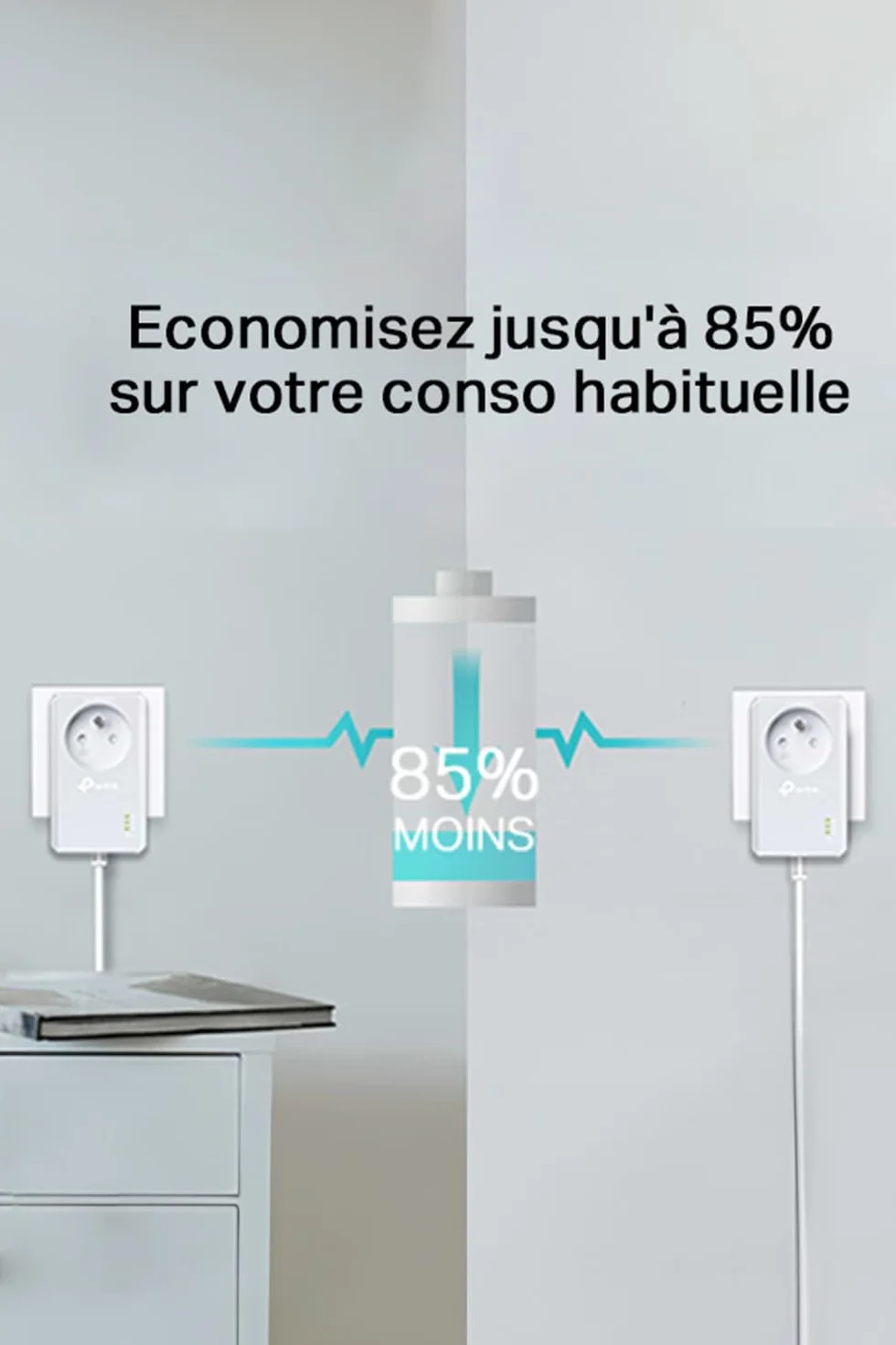 TP-Link TL-PA4015P KIT(FR) Prise CPL 600Mbps Homeplug AV2 Powerline Ethernet OneMesh