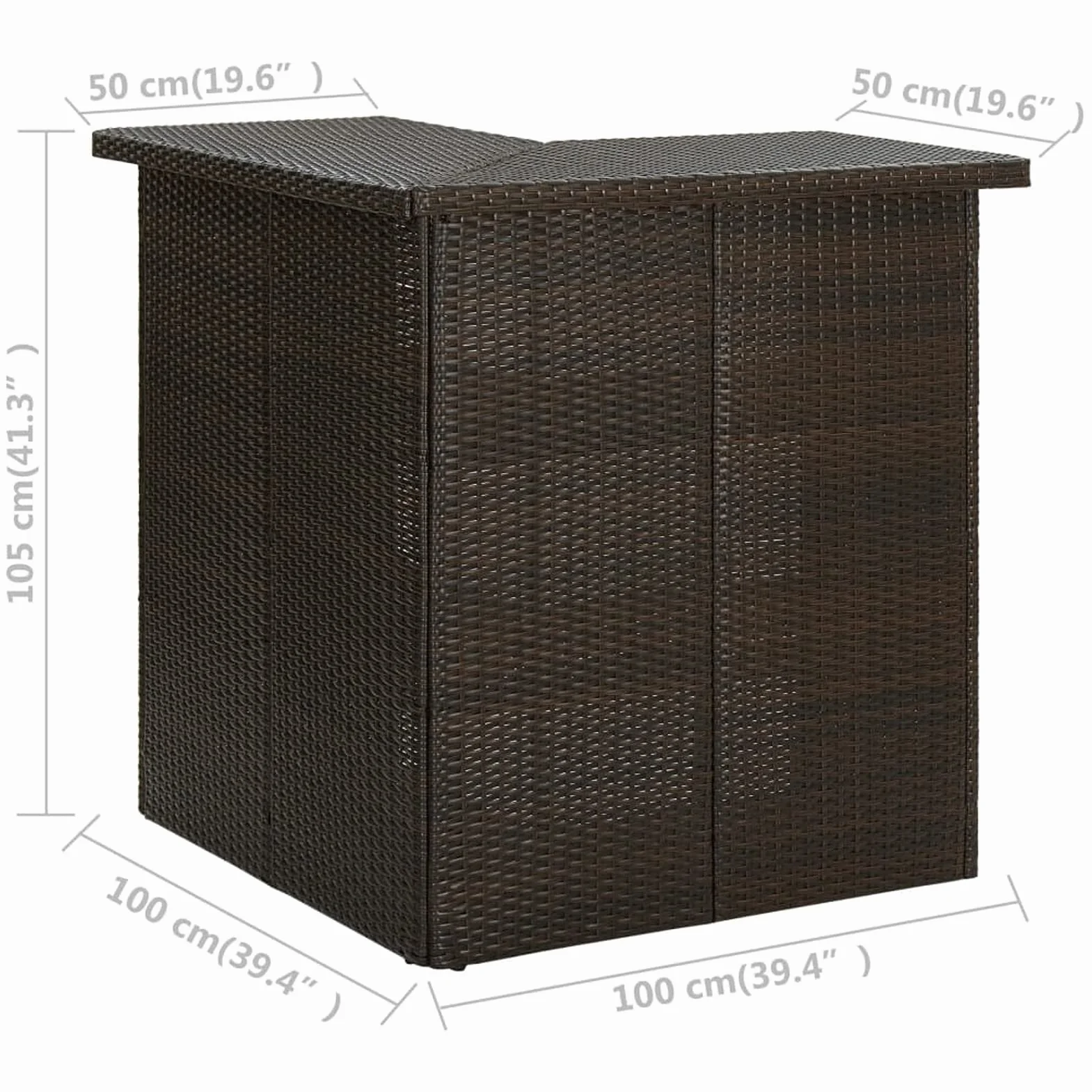Ensemble de Bar de Jardin Résine Tressée Marron 1 Table 3 Tabourets avec Coussins
