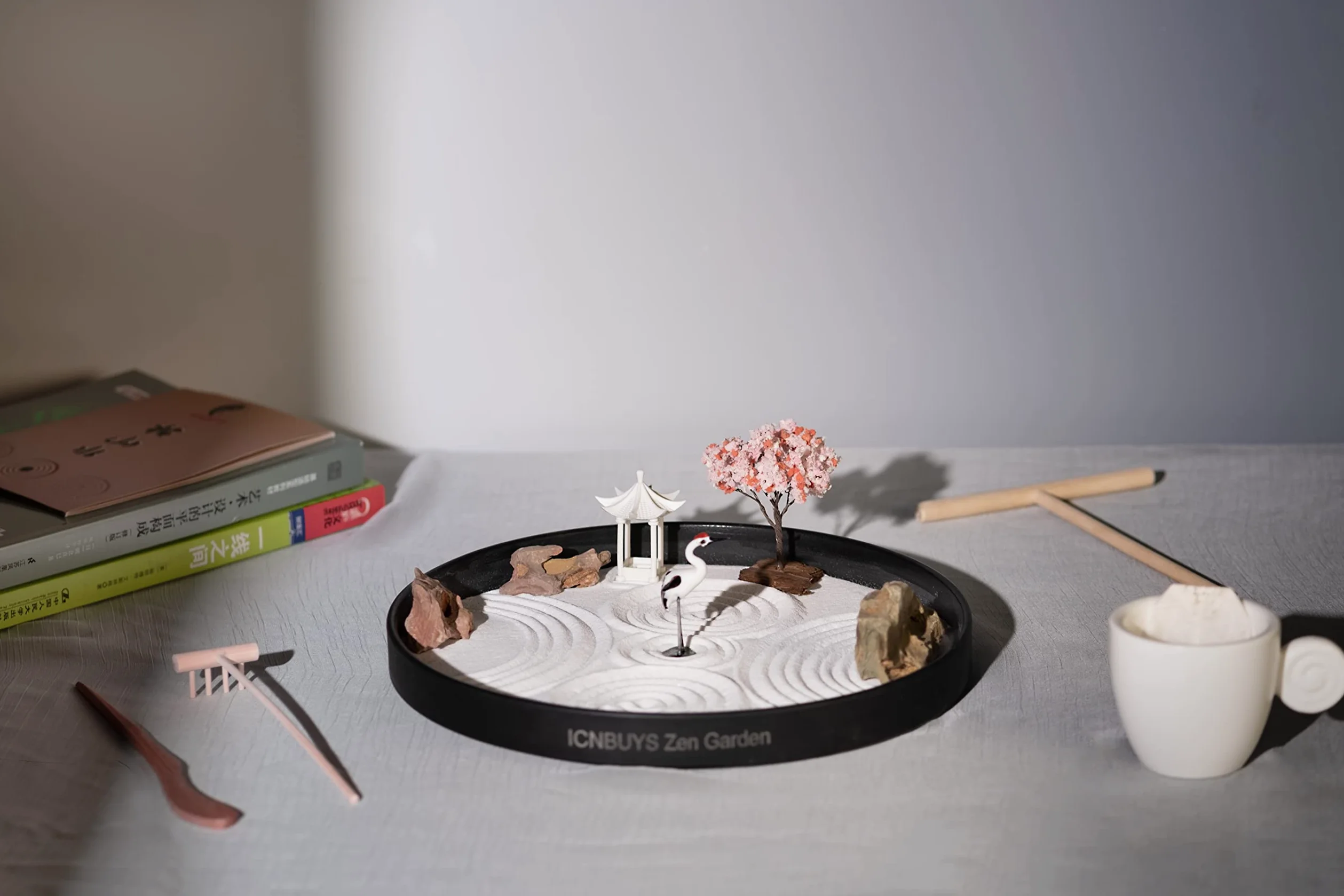 Jardin zen Icnbuys avec lot d'accessoires et outils pour réaliser votre propre jardin, Métal, I