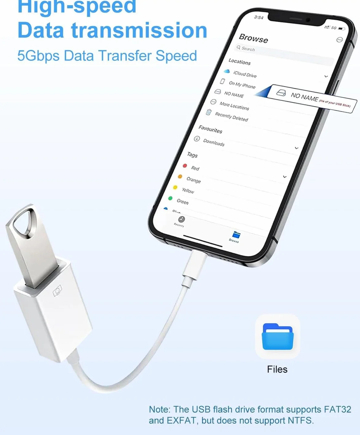 Adaptateur Lightning vers USB MFi pour iPhone 14 13 12 11 X OTG