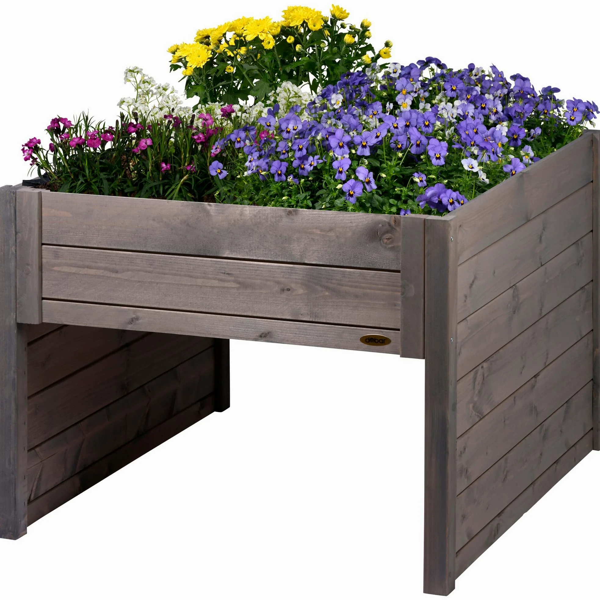 dobar® Grand Garage pour Robot Tondeuse en Bois avec bac à Plantes avec Film – Garage pour Tondeuse à Gazon – 79 x 73 x 56 cm – Anthracite