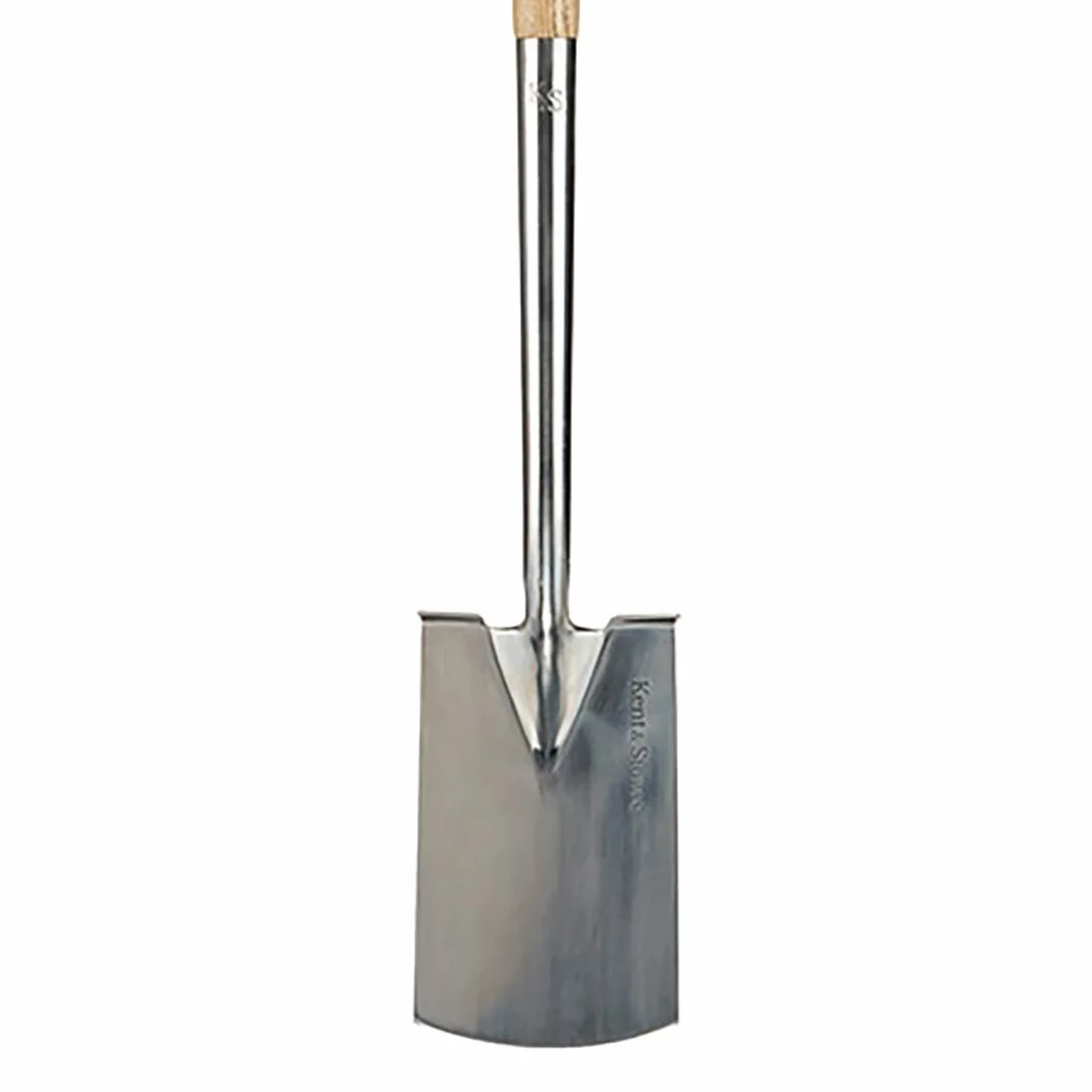 Kent & Stowe bêche de Jardin – Pelle de Jardinier en Acier Inoxydable pour Les parterres, Pelle de Jardin avec Manche en frêne, Longueur : 104 cm