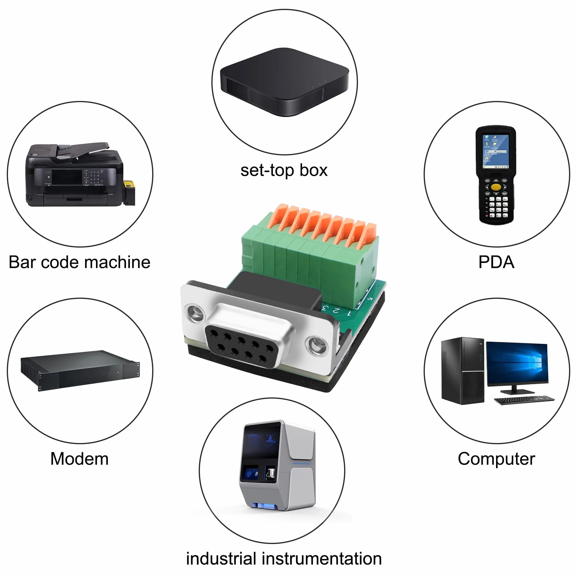 Adaptateur DB9 sans soudure RS232 D-SUB femelle vers connecteur à ressort 9 broches