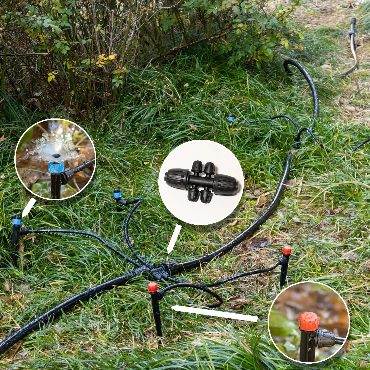 Système d'irrigation goutte à goutte de 71 m pour kit de jardin avec tubes de 1,27 cm et 6,35 mm, équipement d'irrigation automatique, raccords verrouillés, micro goutte à goutte, vaporisateur à