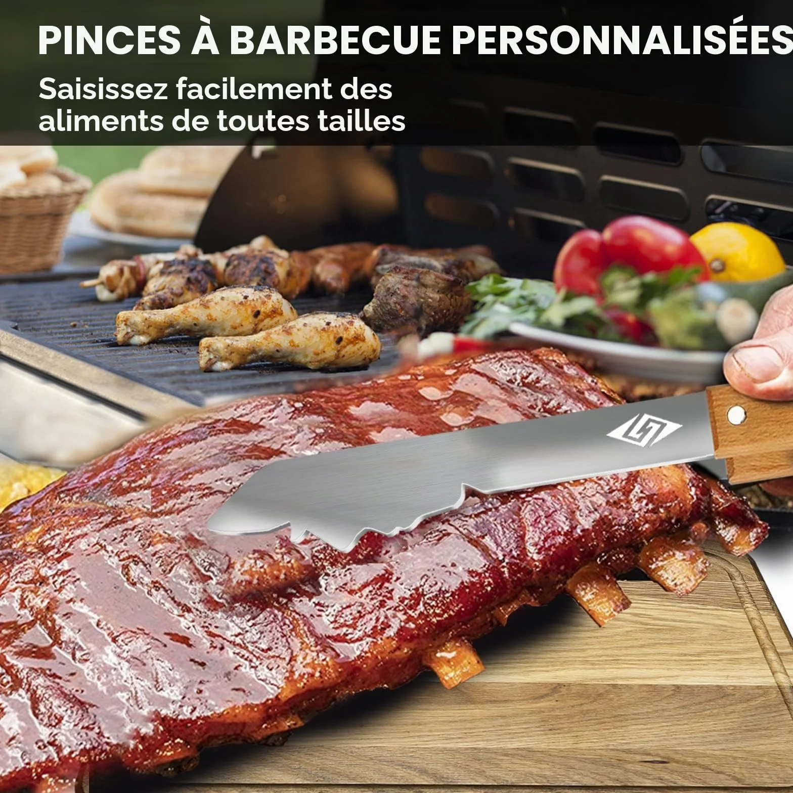 Steven-Bull Ensemble d'outils de Barbecue, Accessoires Extra Longs pour Gril extérieur
