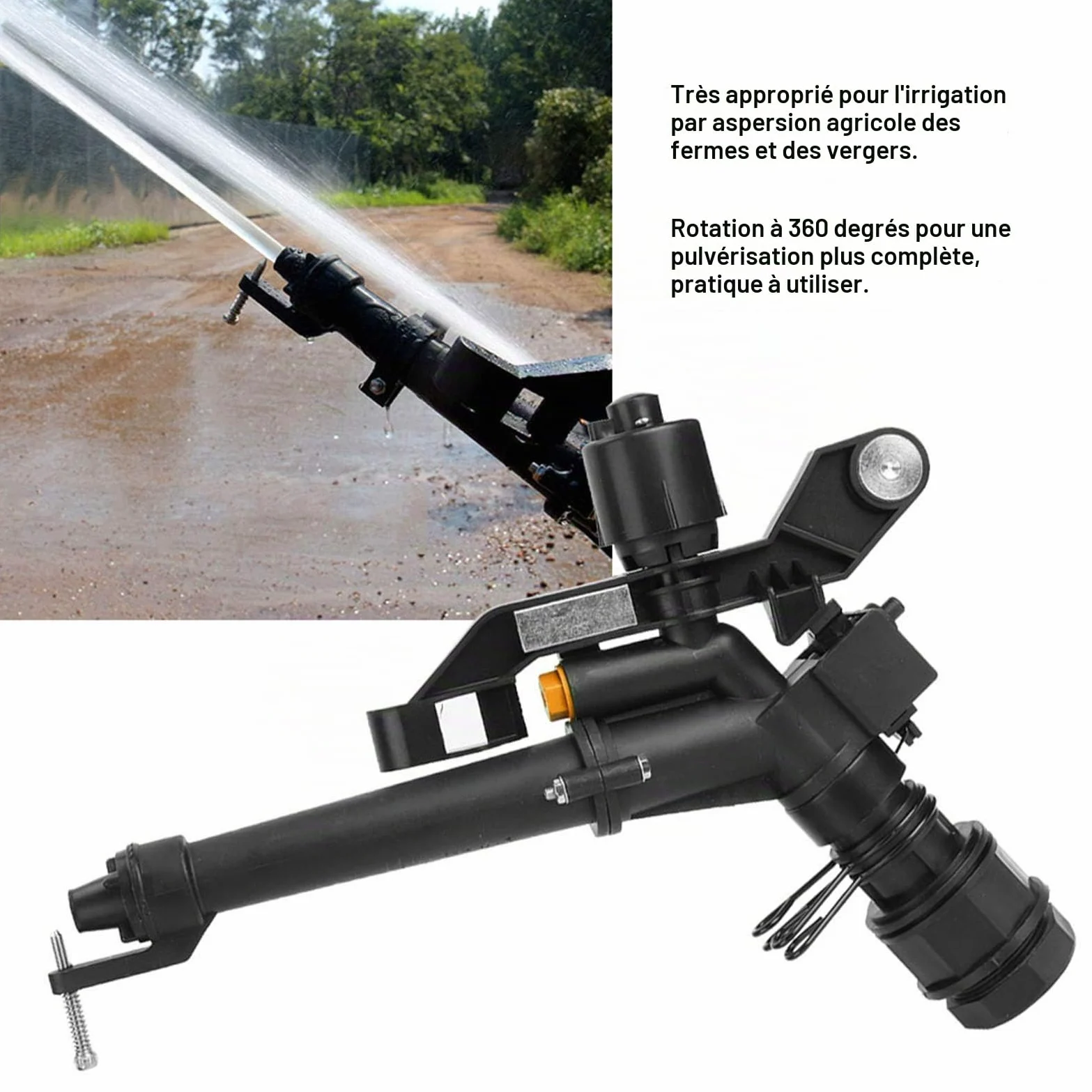 OUKENS Arroseur D'irrigation, Filetage Femelle DN25 De 1,5 Po à 1 Po Réglable à Bras Oscillant Rotatif à 360 Degrés, Arroseur D'irrigation Agricole