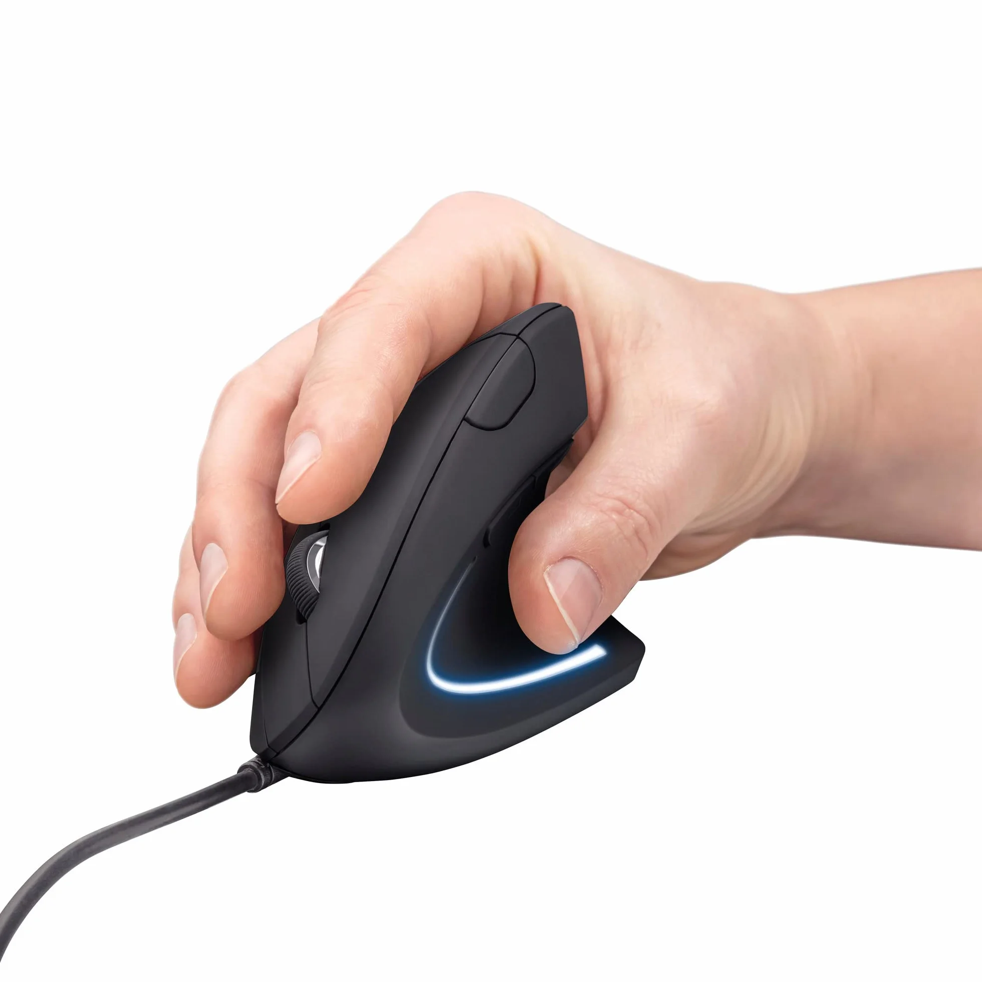 Trust Verto Souris Ergonomique Verticale Filaire 1000-1600 DPI 6 Boutons LED Noir