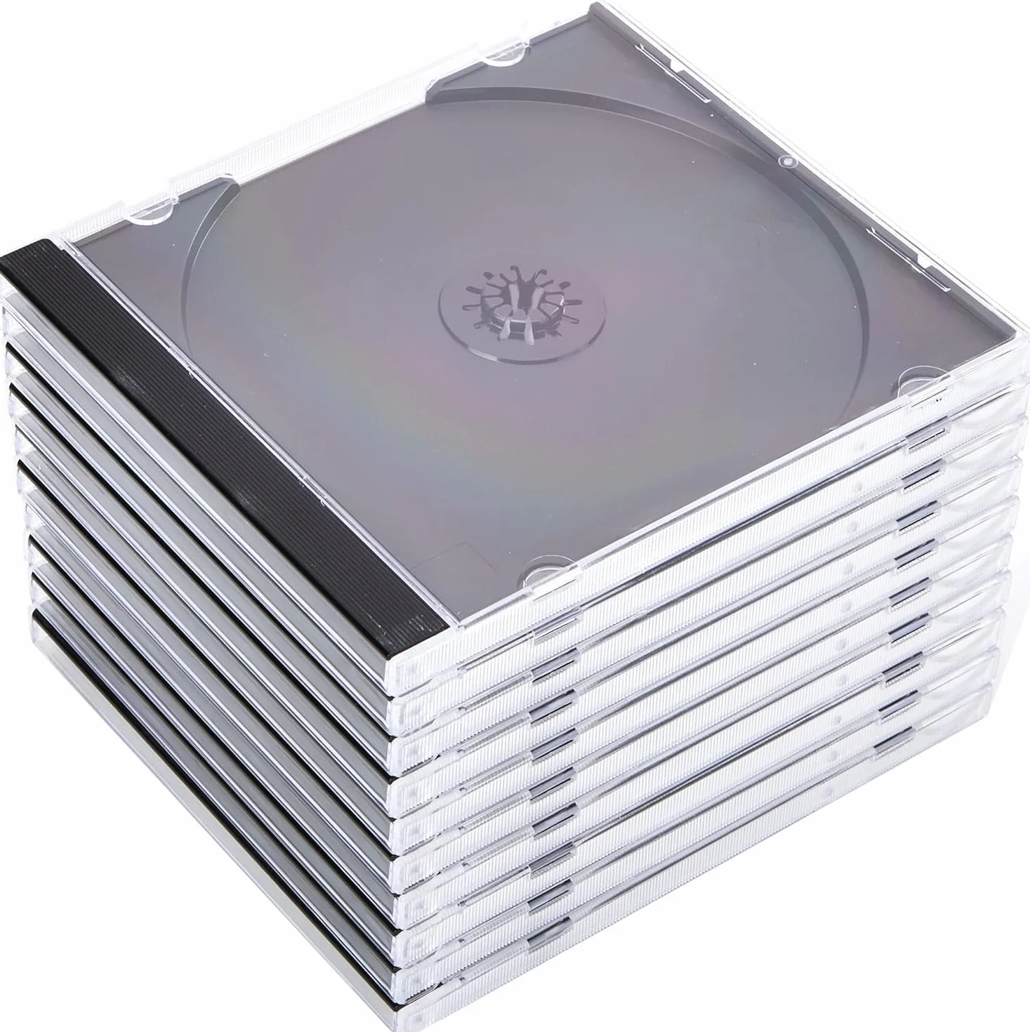 Hama Boîtier standard pour CD et disques Blu-Ray, Noir/Transparent, 10 pièces