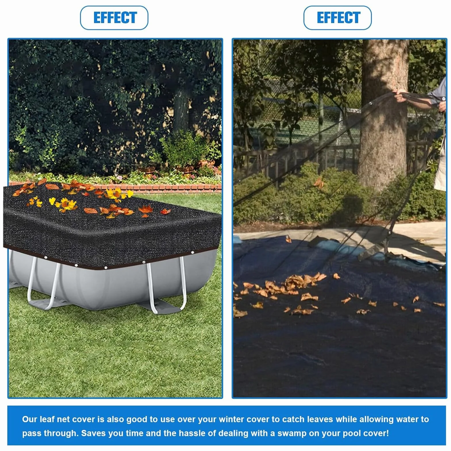 Filet De Bassin À Mailles Fines Anti Feuilles Rectangulaire Ovale Piscine Creusée