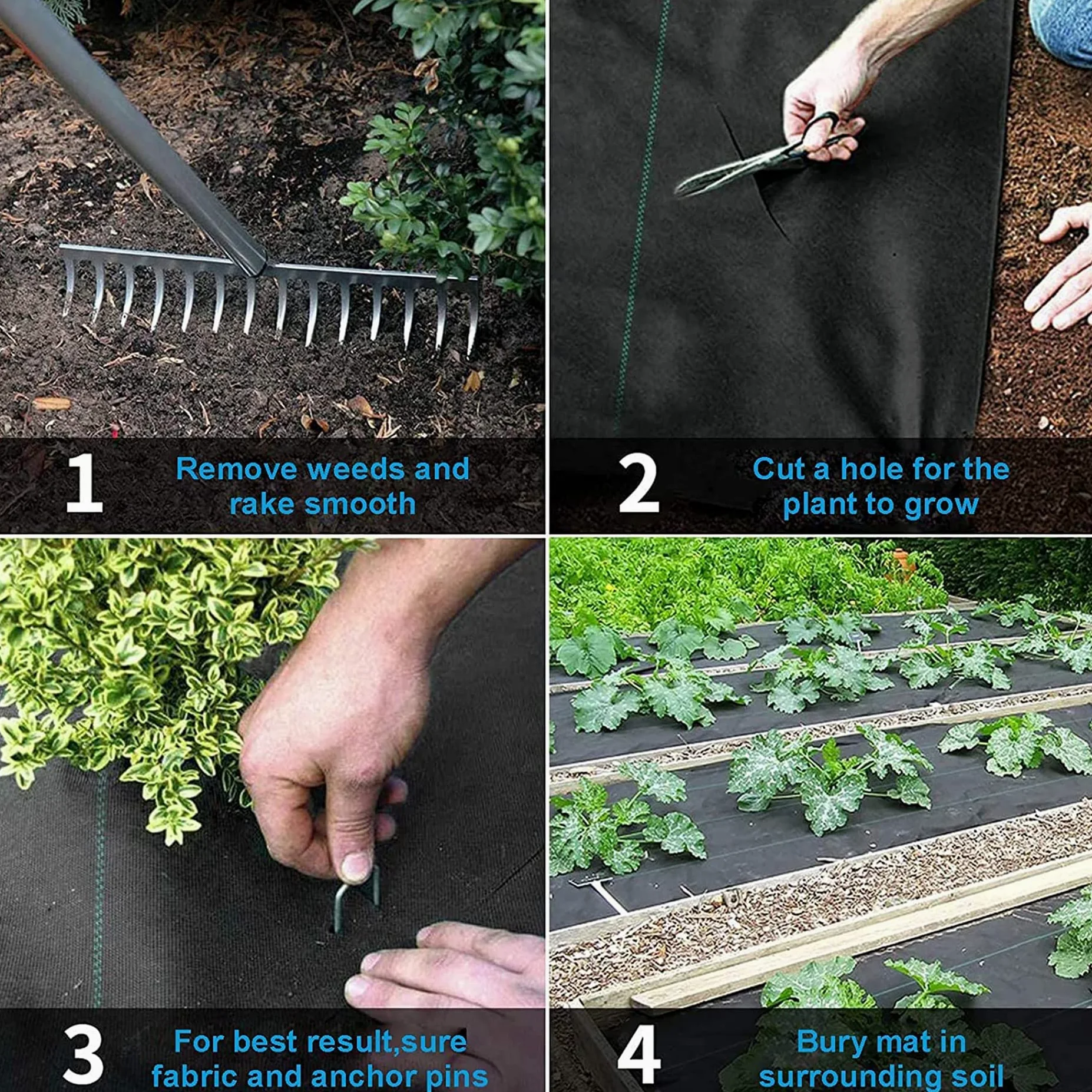 Toile de Paillage,Toiles Anti-Mauvaises Herbes en Polypropylène,Bache Geotextile Anti Repousse 70g/m², Tissées Résistant et Perméable et Anti-UV,pour Jardin et Serre,Noir