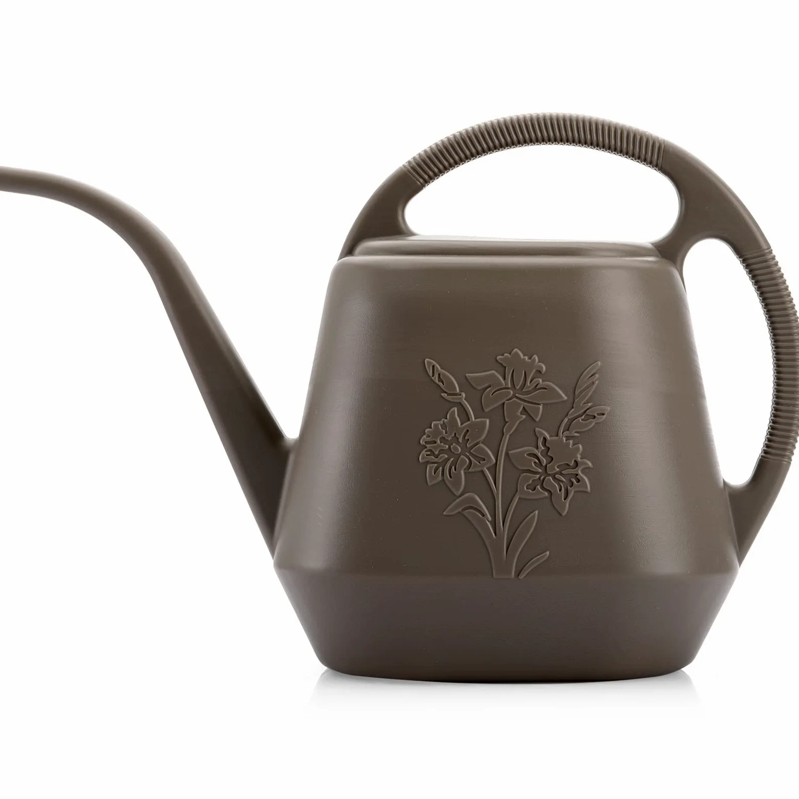 Fasmov Arrosoir en plastique de 3,8 l avec poignée confortable, arrosoir de jardin à long bec pour arroser les plantes, gris