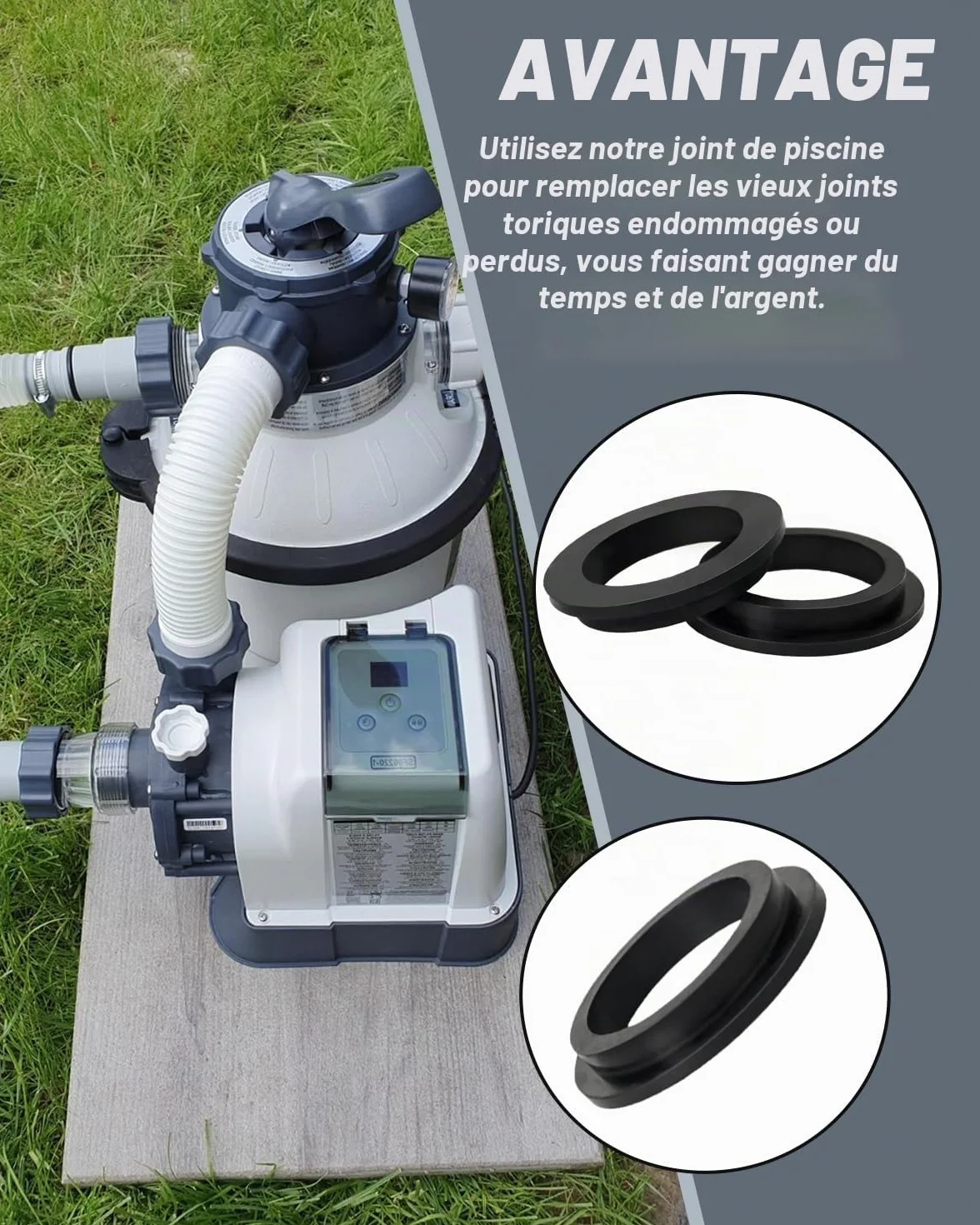 Joints Toriques en Caoutchouc pour Pompe Piscine Intex - Lot de 6