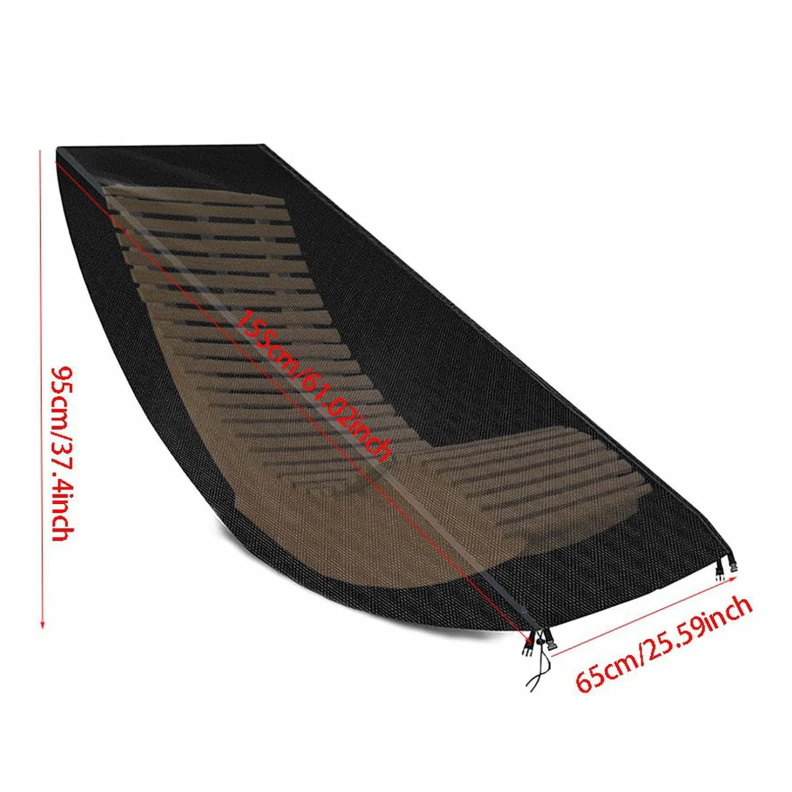 Housse de chaise longue d'extérieur imperméable en bois protection solaire pour terrasse jardin