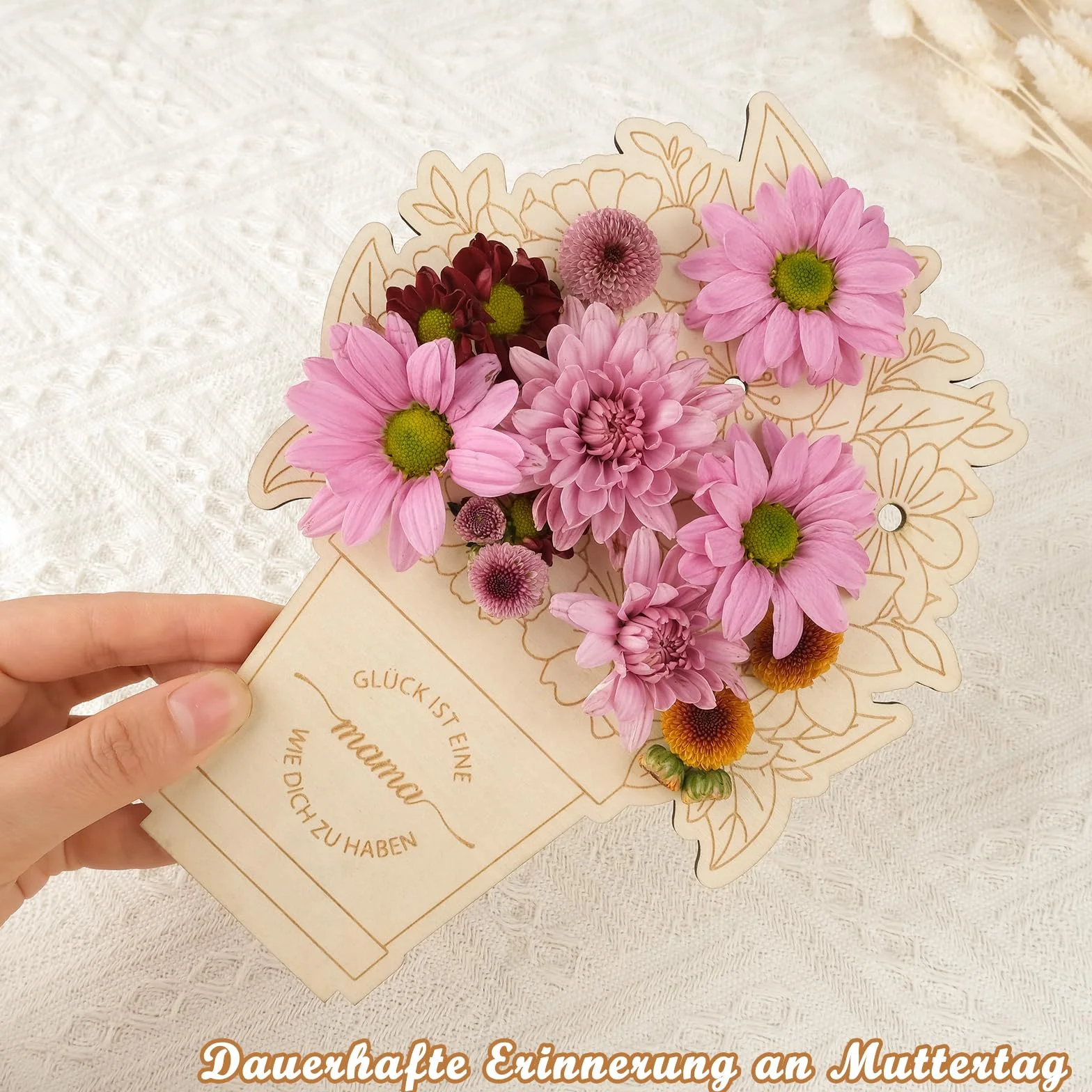Bouquet de fleurs en bois kit de bricolage avec gravure décoration en bois