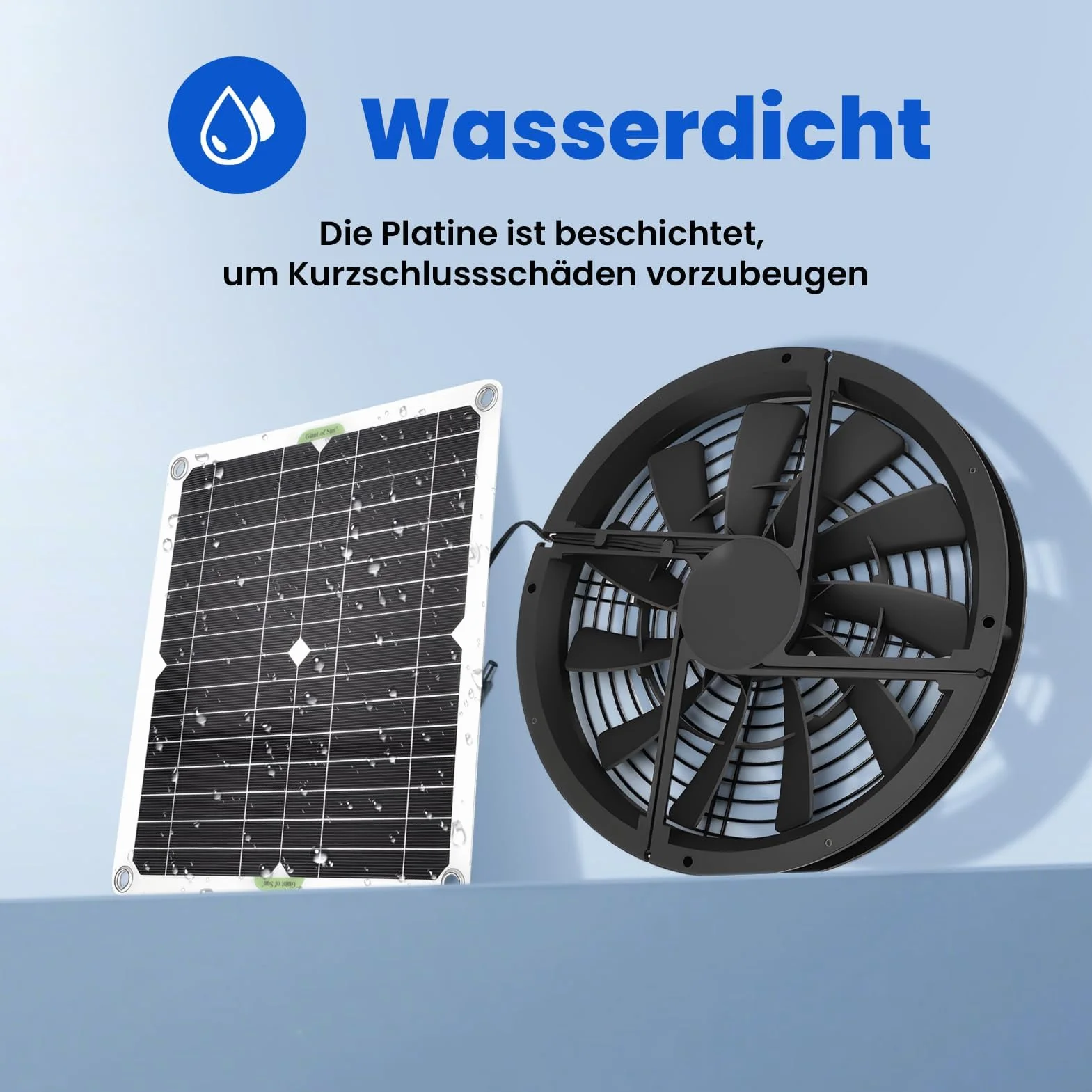 Ejoyous Ventilateur Solaire 100 W, Panneau Solaire étanche pour Serres Maisons