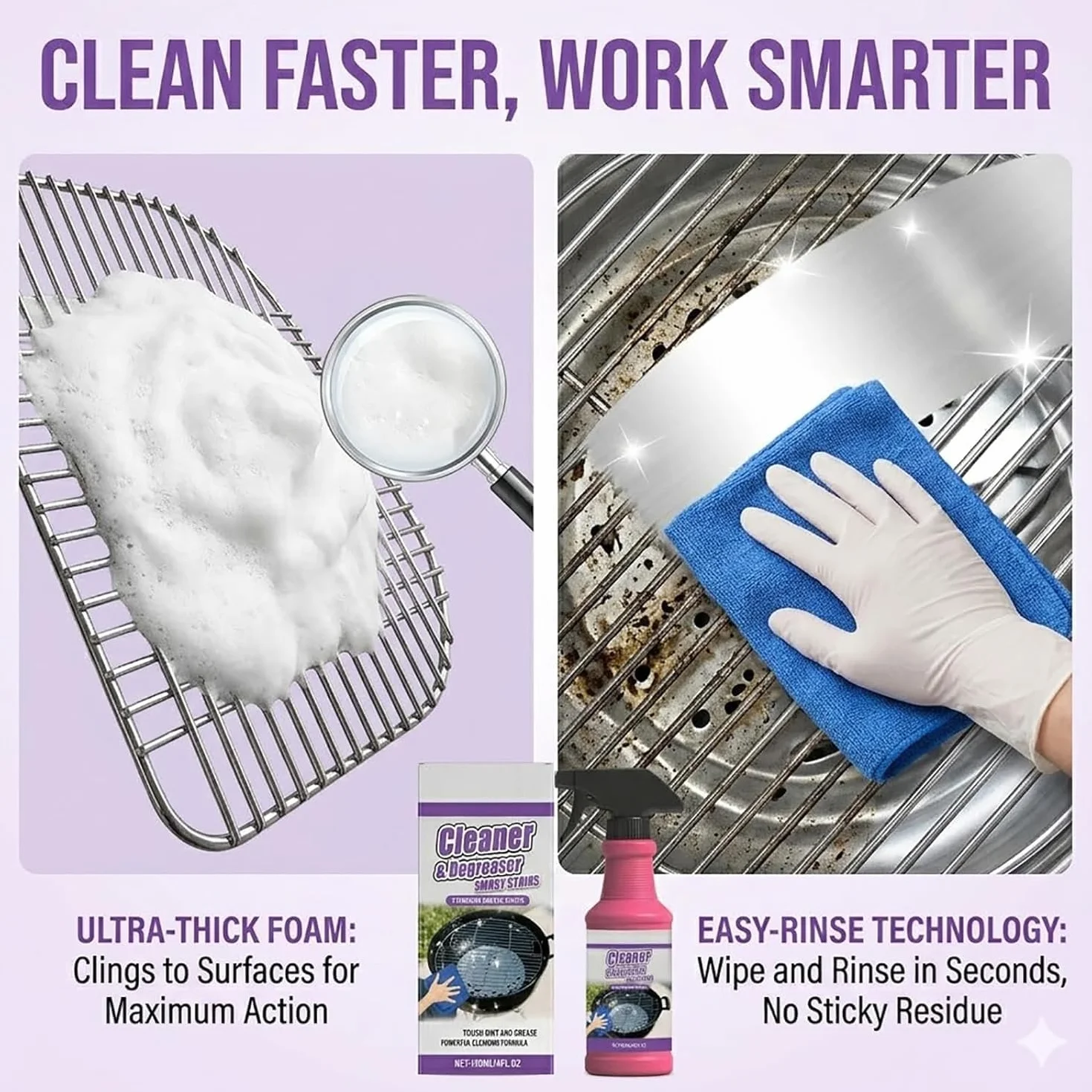 2026 Nouve Fast-Acting Heavy-Duty Grill Degreaser Spray, Nettoyant Barbecue Spray Degraissant pour Élimination Rapide de la Graisse, Accessoires Barbecue (1 PCS)