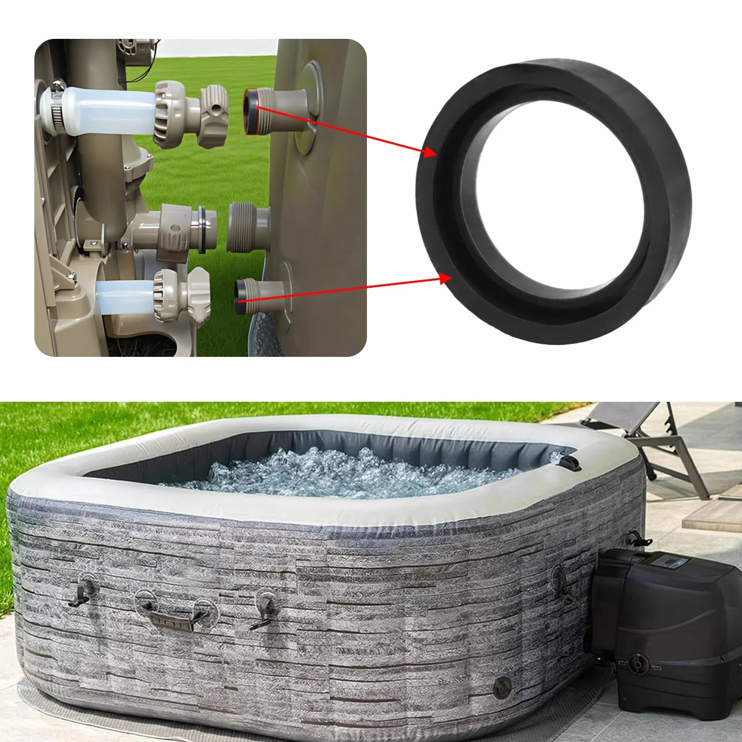 Joints d'Entrée et de Sortie pour Intex Pure Spa 11699, Remplacement Simple Spa, 2 Pièces