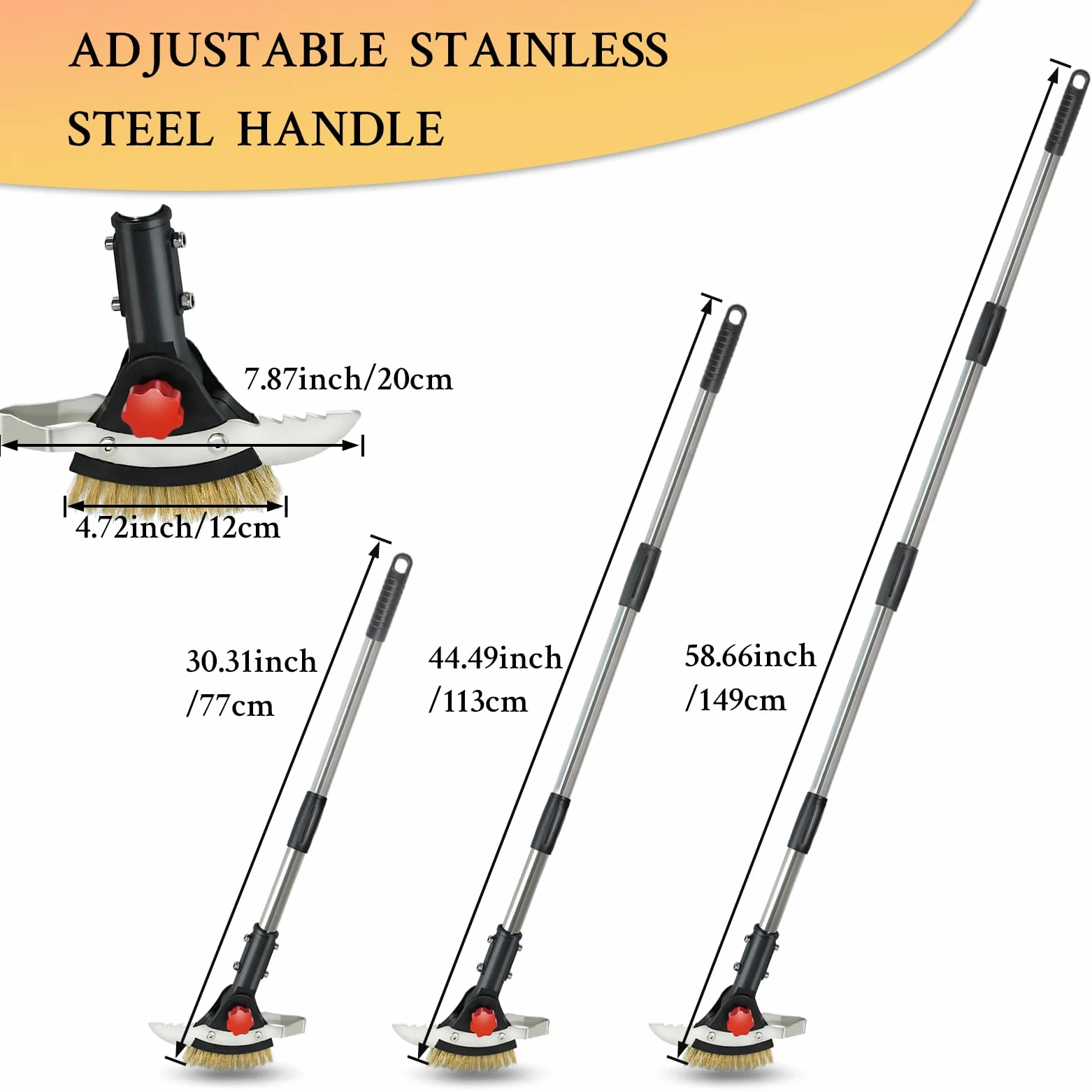 Désherbeur de fissures pour allée et terrasse, suceur plat avec long manche en acier inoxydable pour trottoir, jardin, pelouse
