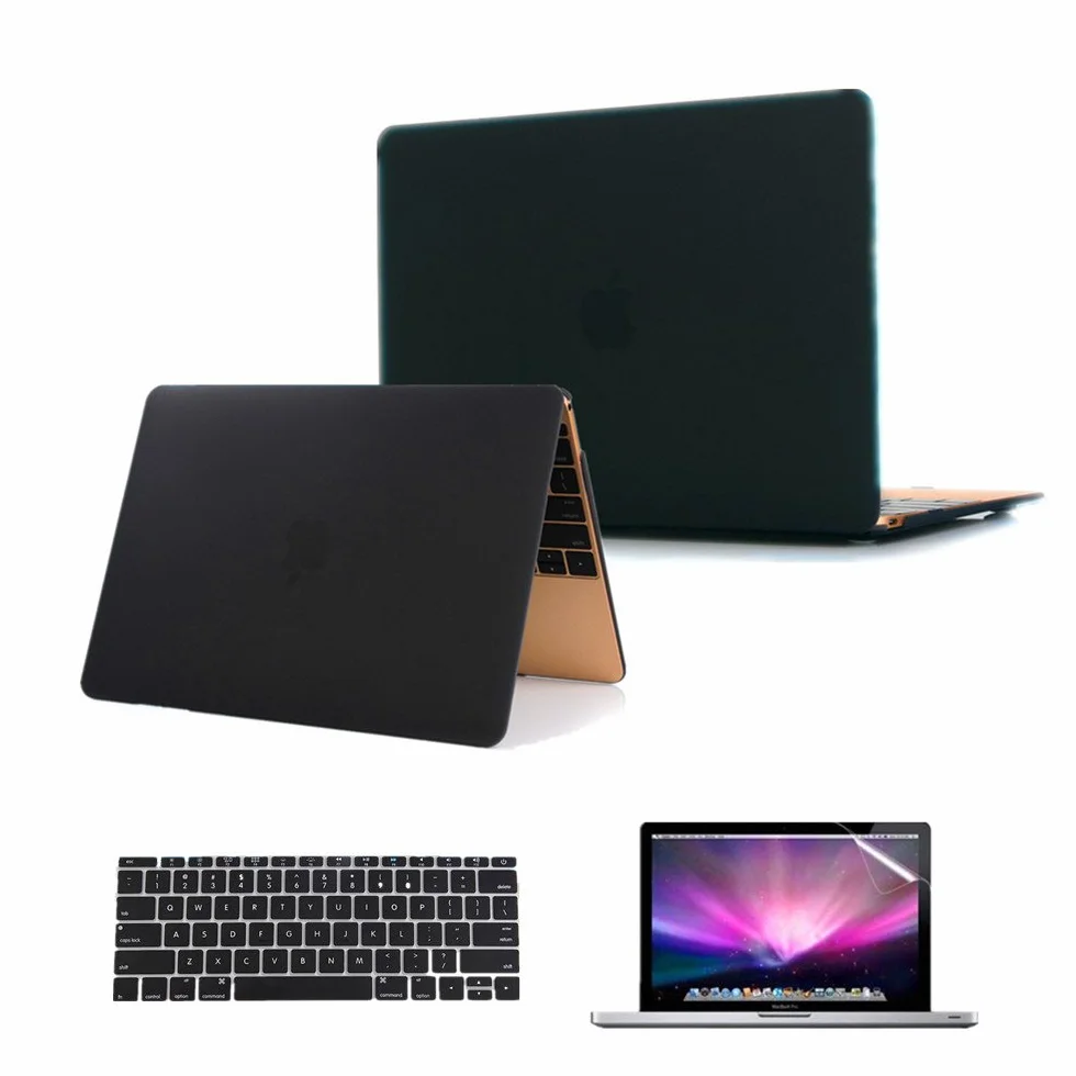 Se7enline Coque rigide MacBook 12 pouces A1534 Compatible écran Retina Noir