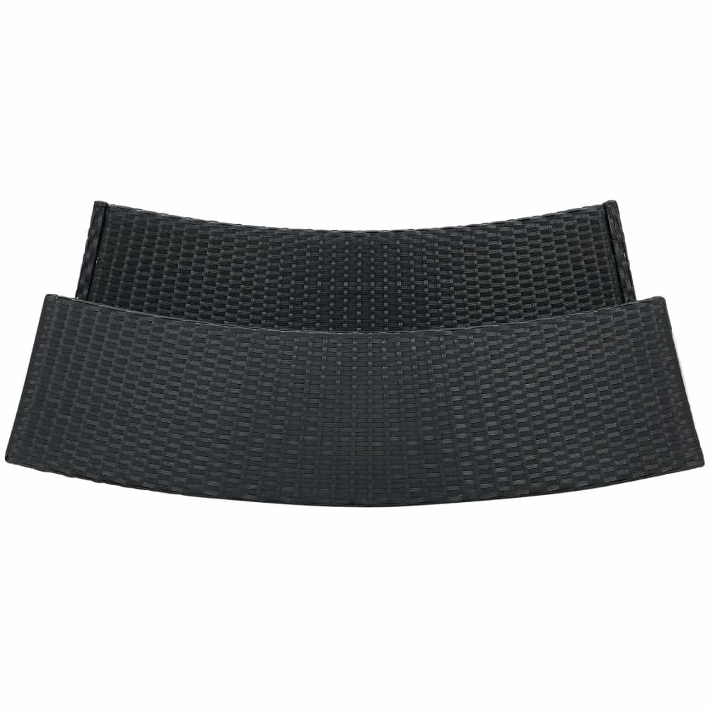 vidaXL Ensemble de Jardin 3 pcs Table et Chaises avec Coussins Noir