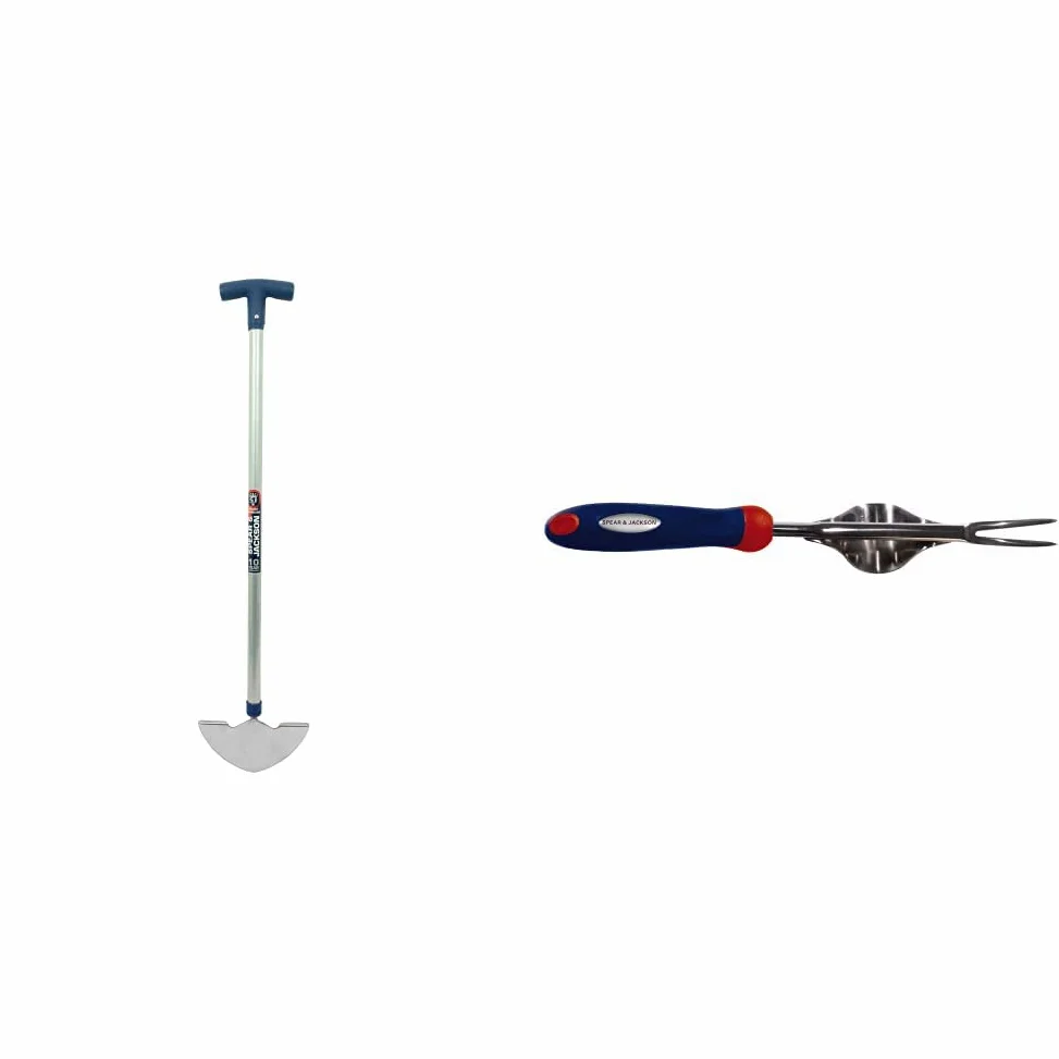 Spear & Jackson Select Bordures en Acier Inoxydable Couteau & Spear & Jackson Select Désherbeur Manuel à Pivot en Acier Inoxydable