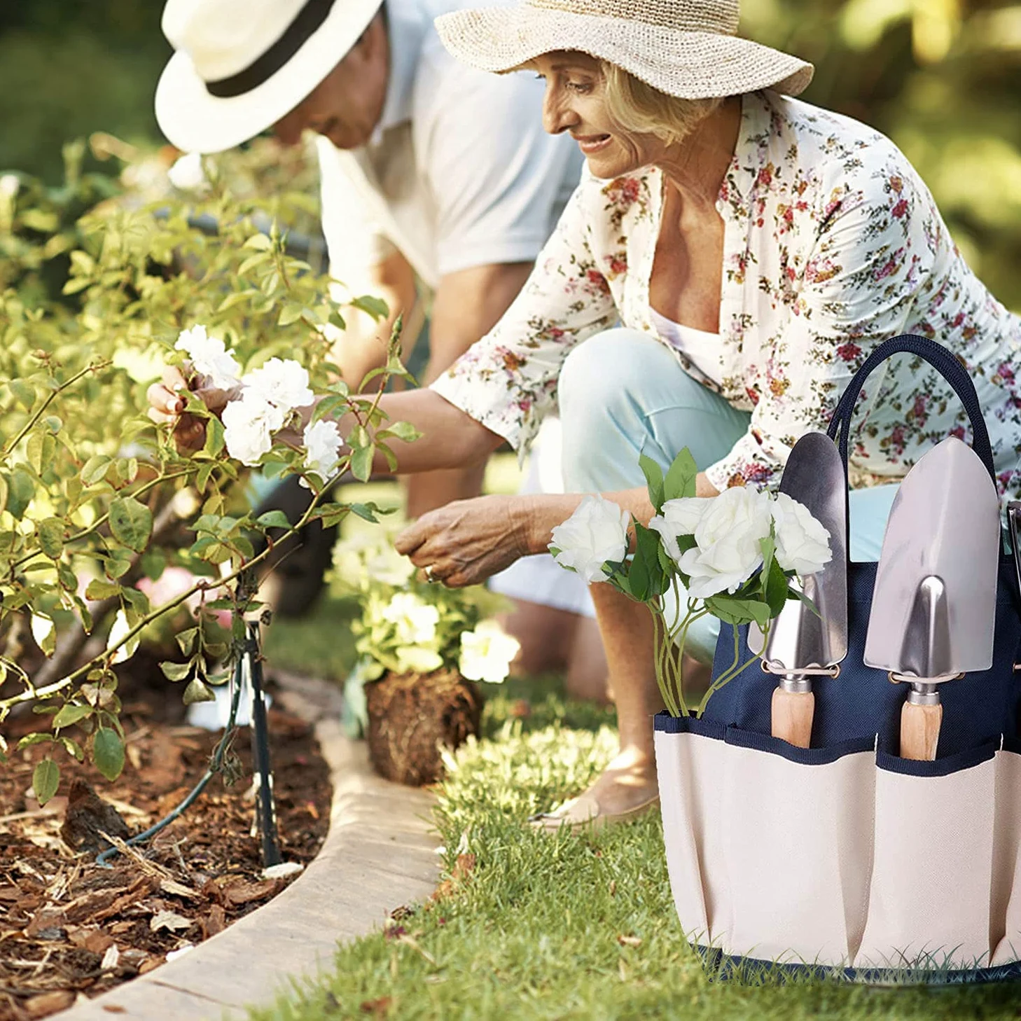 Outils de Jardinage, DEWINNER à Main Ensemble Outils de Jardin pour Plantes, 23 PCs Kit Avec Sac de Rangement, acier inoxydable, cadeau de femme homme