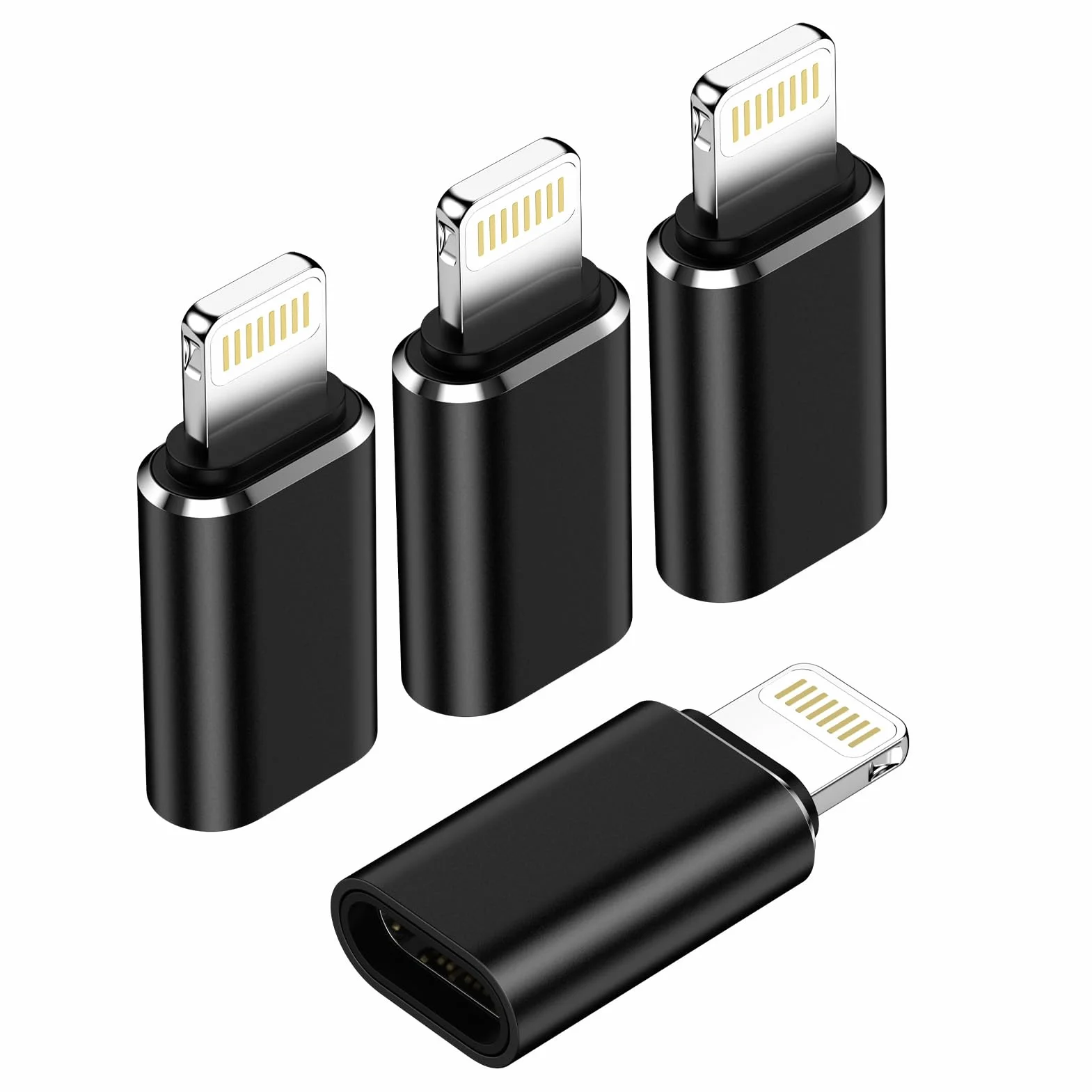Adaptateur Lightning vers USB C Lot de 4, Charge Rapide et Transfert de Données pour iPhone 14 Pro Max 13 12 11, iPad AirPods