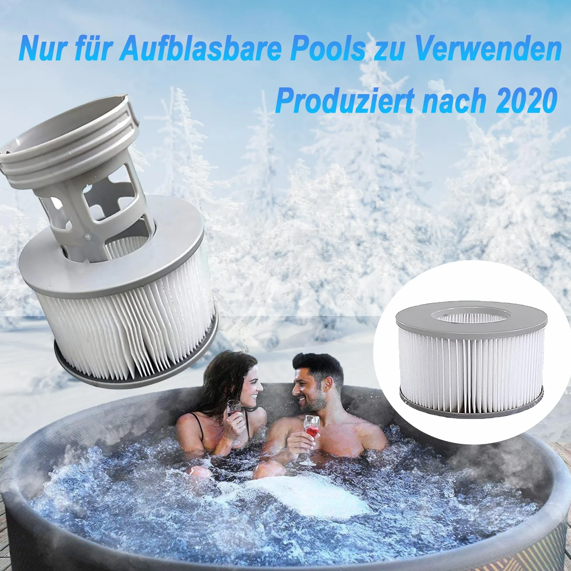 Filtre Spa Lite pour MSpa, 6 pcs Cartouche de Filtre à Eau pour Whirlpool MSpa à Partir de 2020