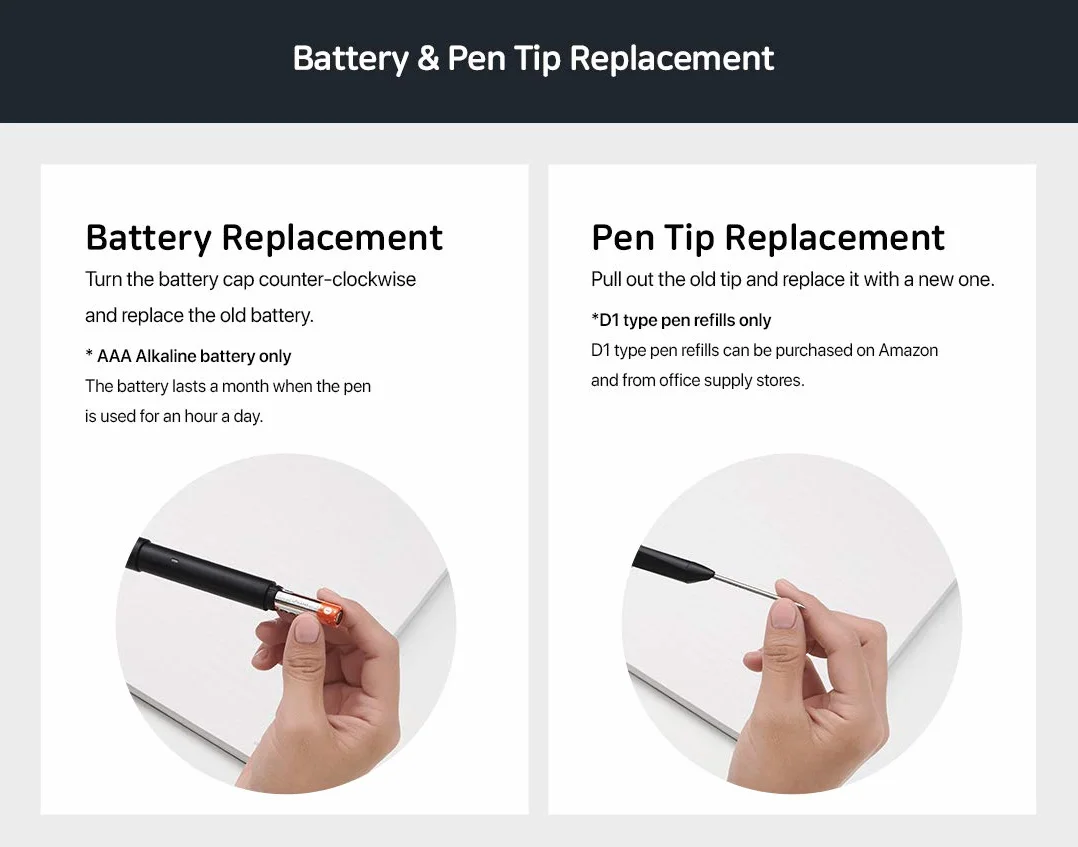 Neo SMARTPEN Dimo Stylo numérique sans Fil 2 Mo Compatible iOS Android Noir