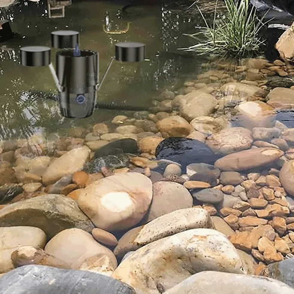 Écumoire flottante pour piscines et étangs – Collecteur multifonction efficace pour les feuilles mortes et les déchets, dispose de 3 modes de fontaine