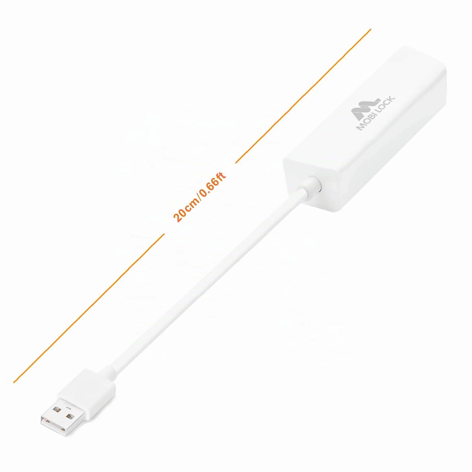 Mobi Lock Adaptateur Réseau USB Ethernet USB 2.0 pour Ordinateurs Portables Windows 7-11 Mac OS X