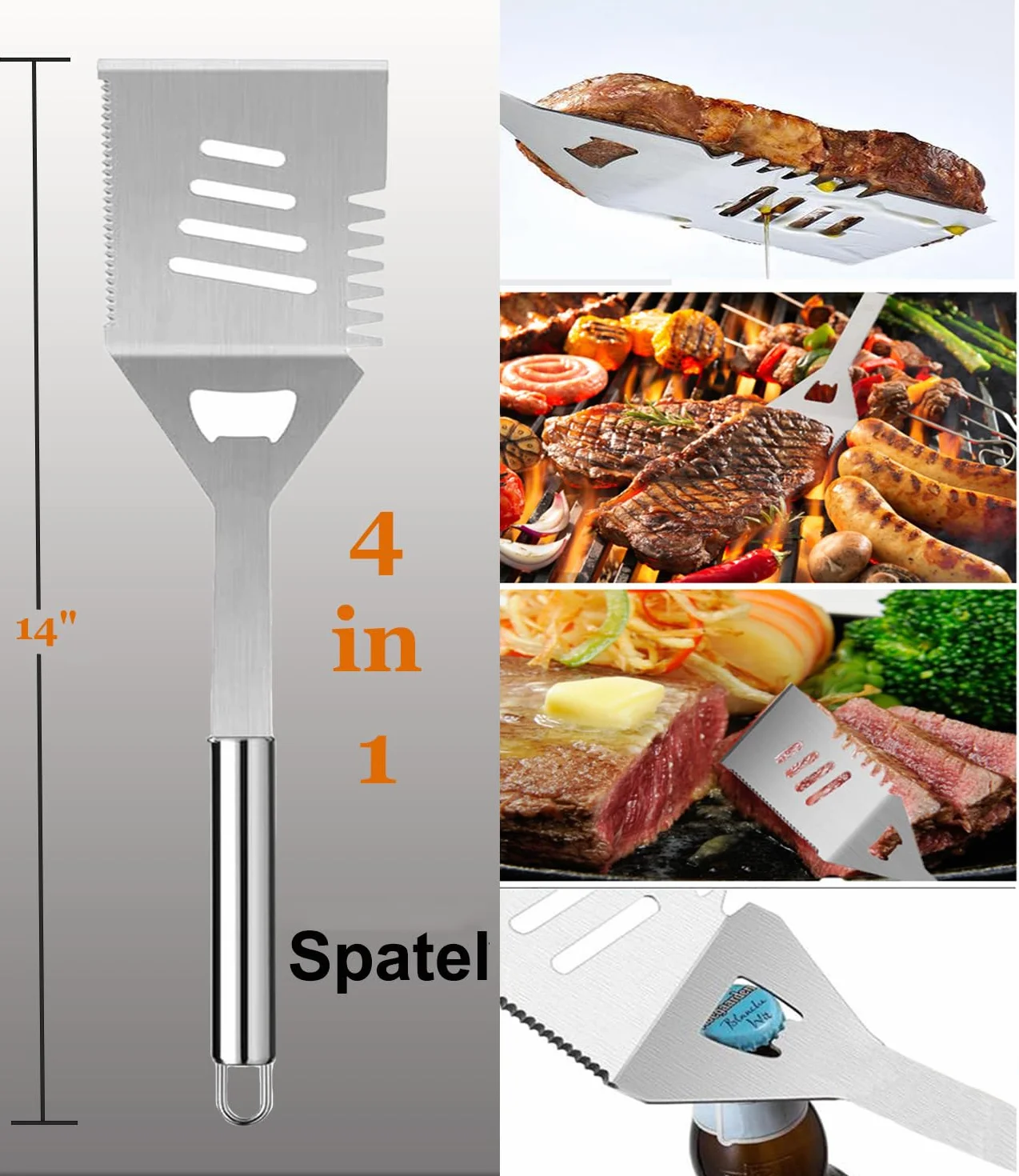MUJUZE Accessoires Barbecue Cadeau Kit Ustensiles Barbecue en Acier Inoxydable Très épais