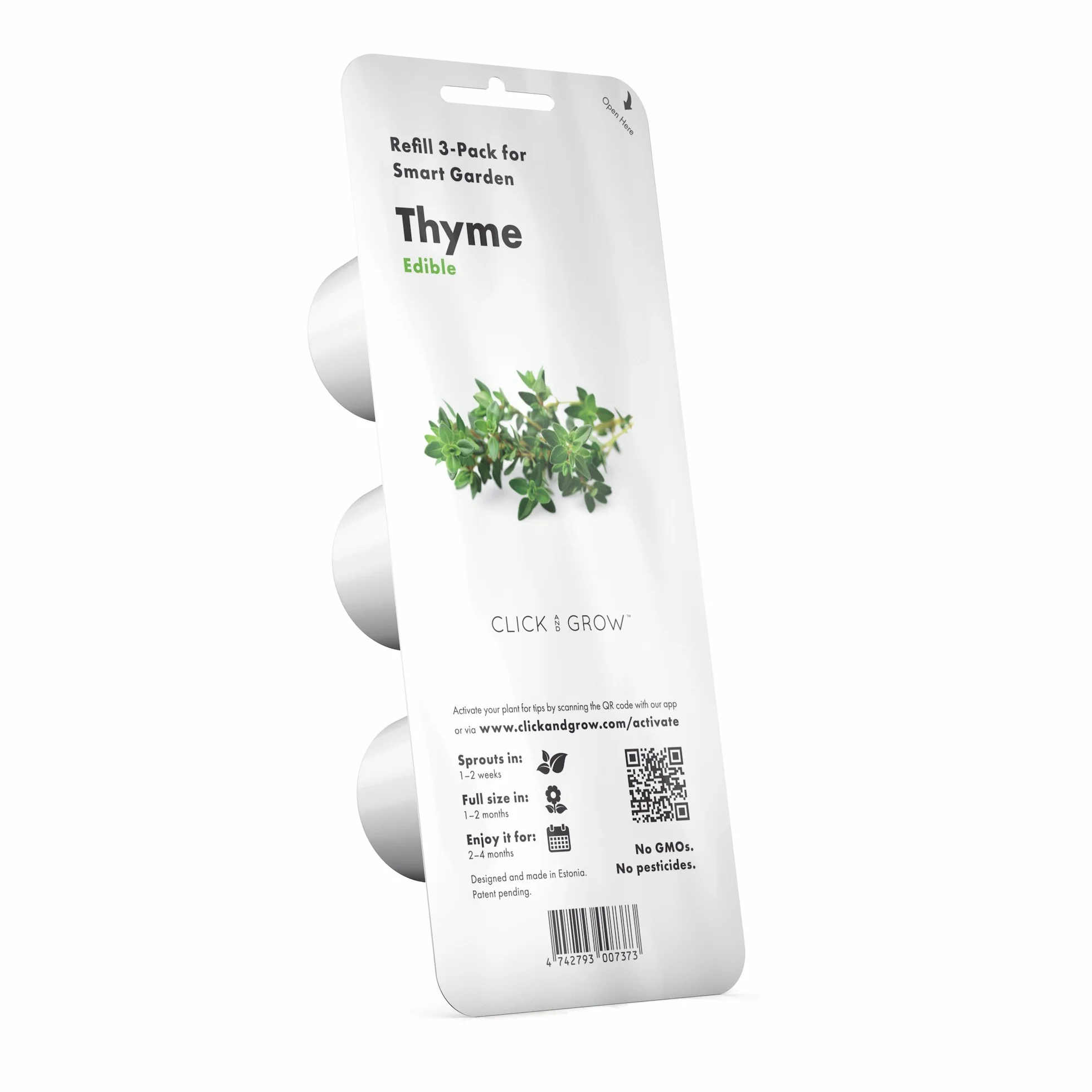 Click & Grow Smart Herb Garden Pack de 3 Recharge Thym Blanc 15 x 4 x 4 cm