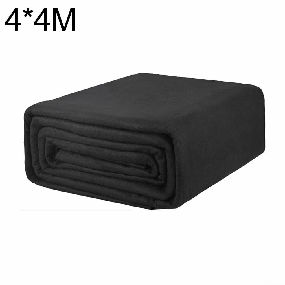 Tapis de sol carré de 4 x 4 m - Résistant à l'humidité et antidérapant - Pour piscines extérieures, spas, débris - En polyester - Noir - 2 x 3 m - 3 x 3 m - 3 x 4 m (4 x 4 m)