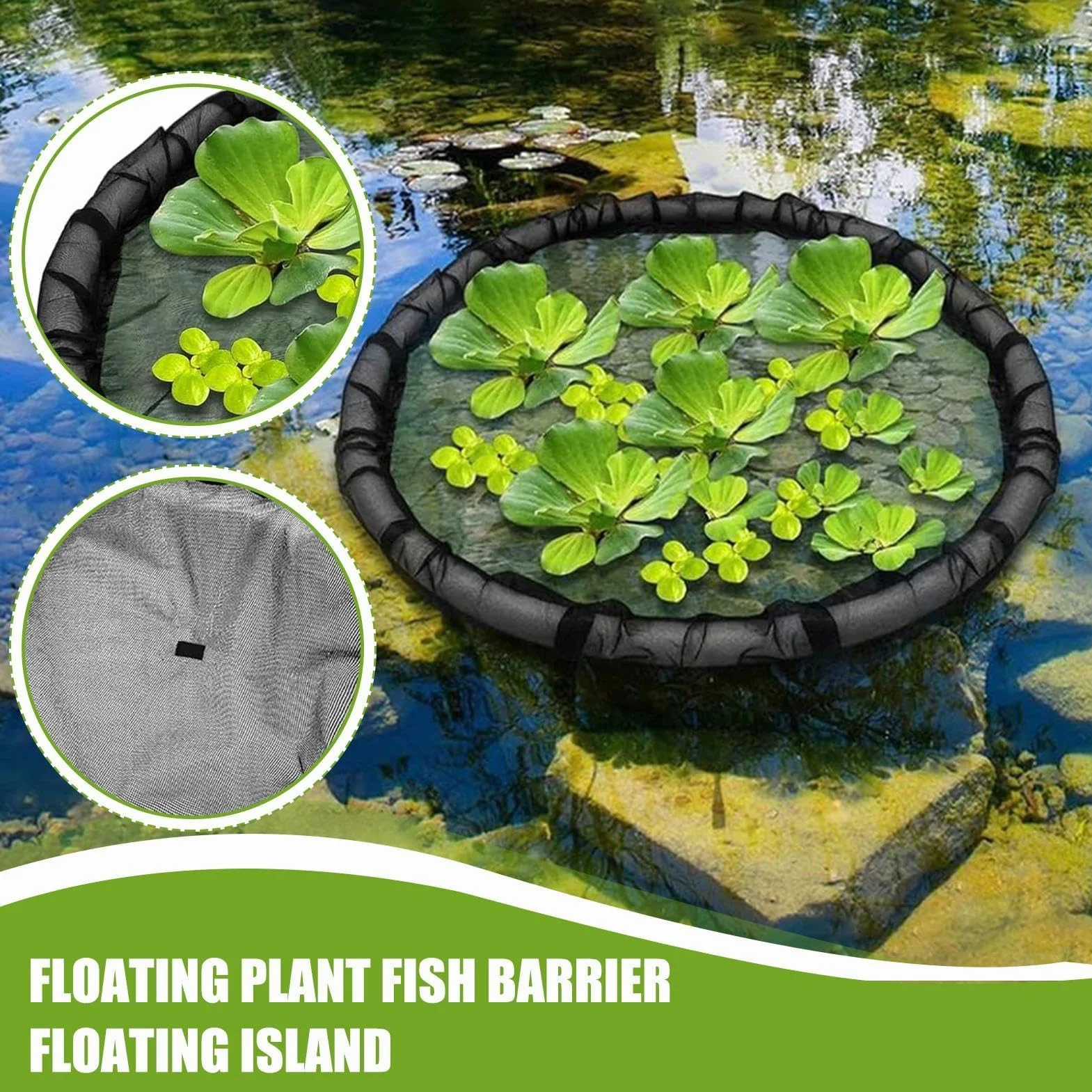 Panier Flottant pour Plante de Bassin 45 cm Barrière Flottante Maille pour Île Flottante